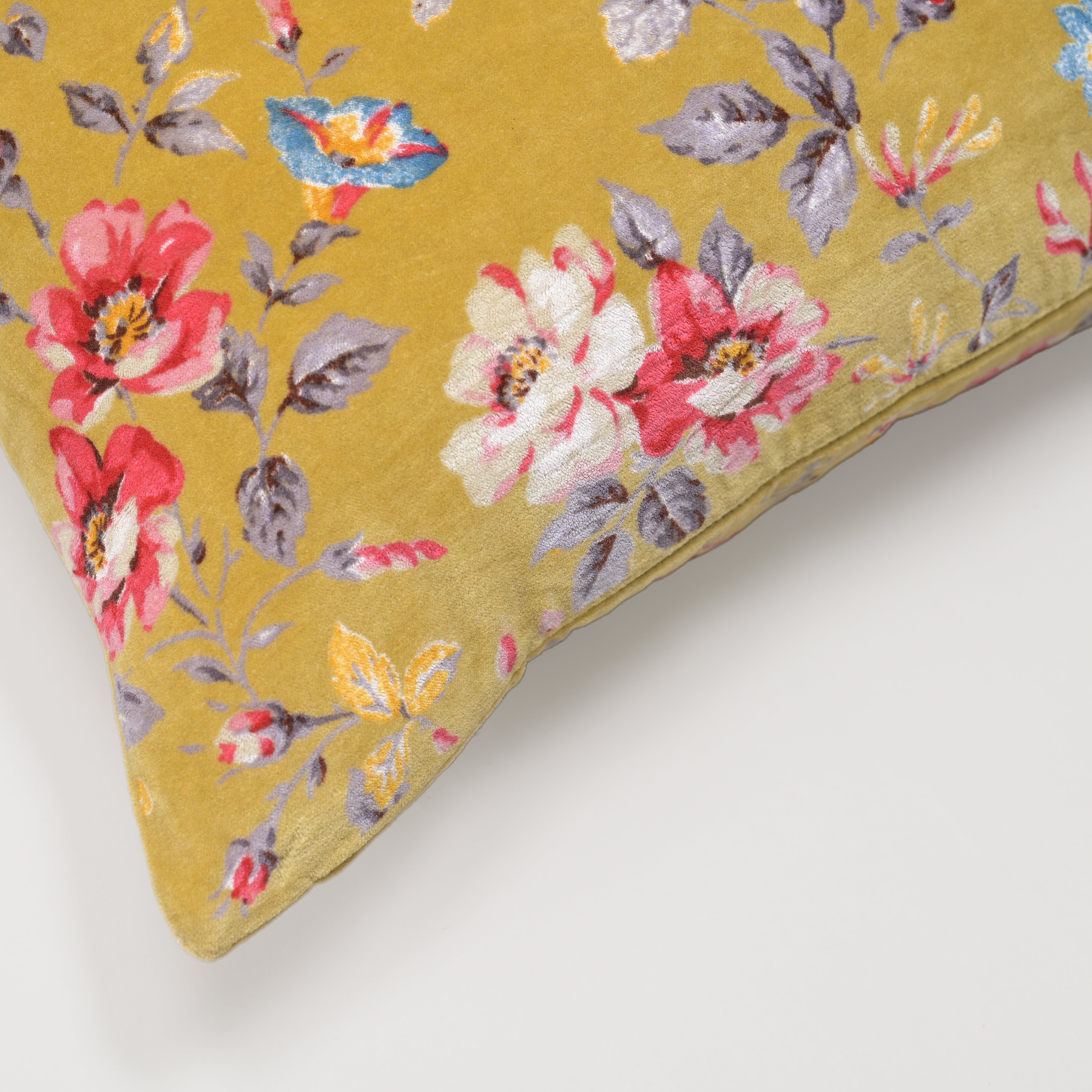 Sunny Blossom Velvet Elegance Cushion Cover
