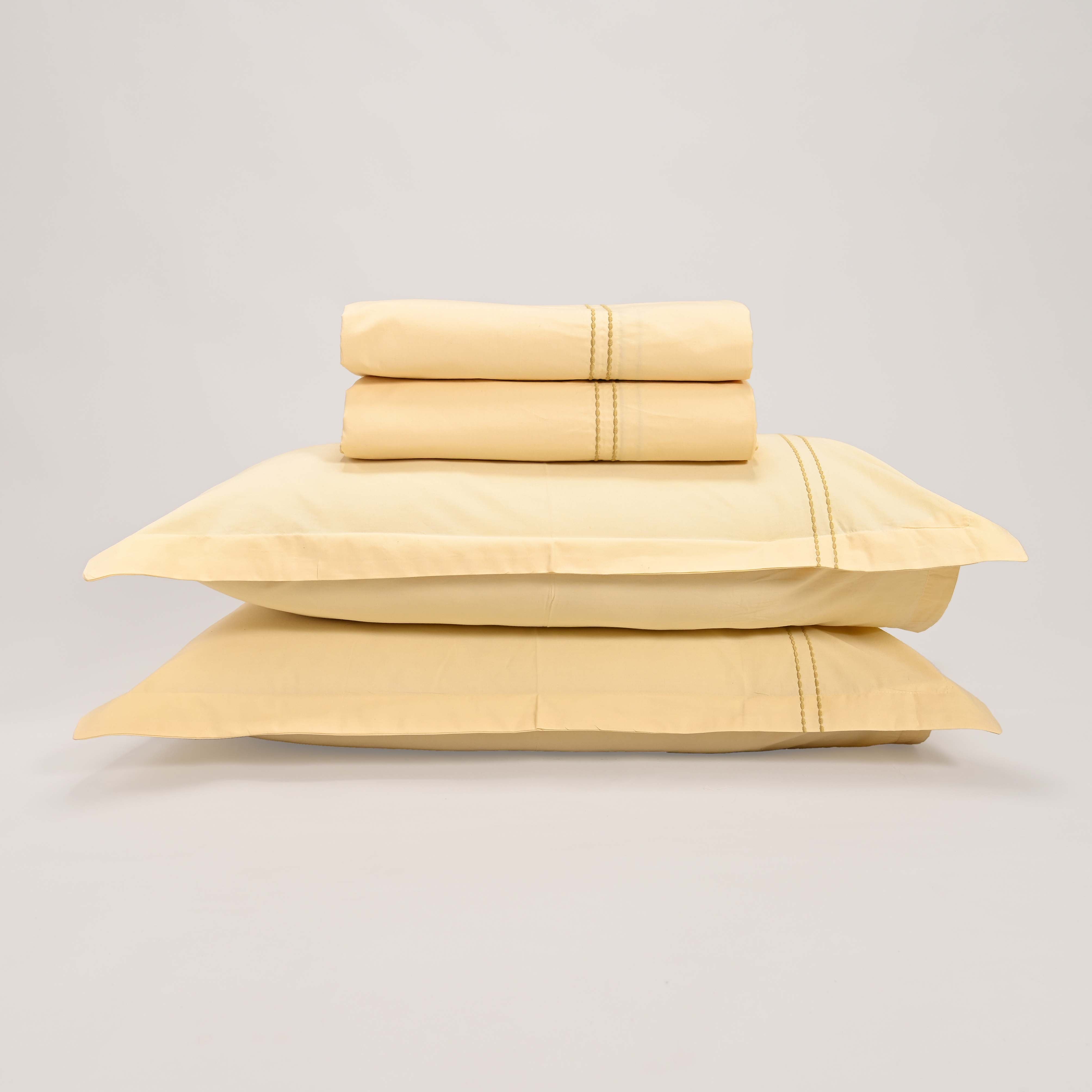 Regal Embroidered 300 TC Luxury Cotton Sheets - Premium Embroidered Bedding Set for Comfort & Style