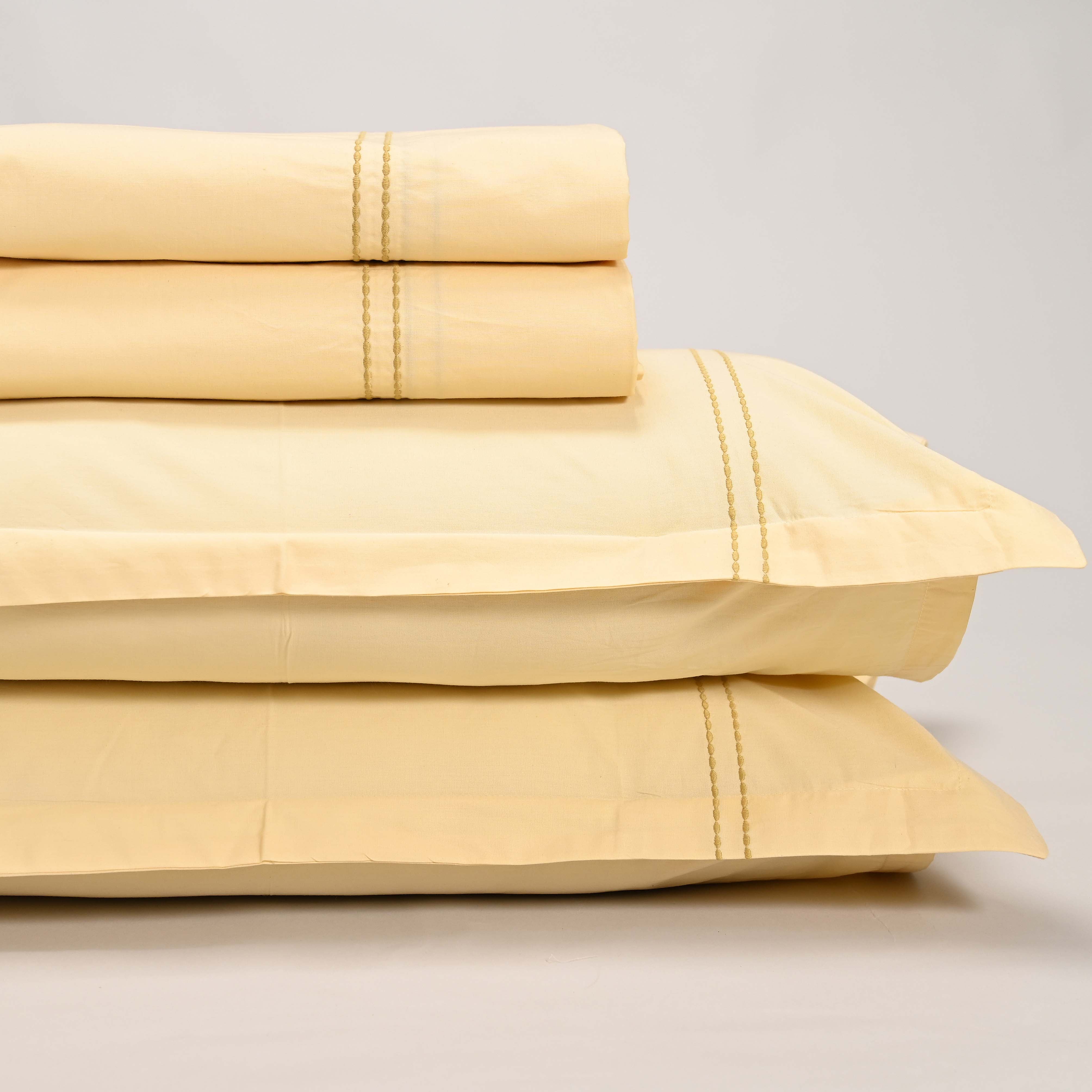 Regal Embroidered 300 TC Luxury Cotton Sheets - Premium Embroidered Bedding Set for Comfort & Style
