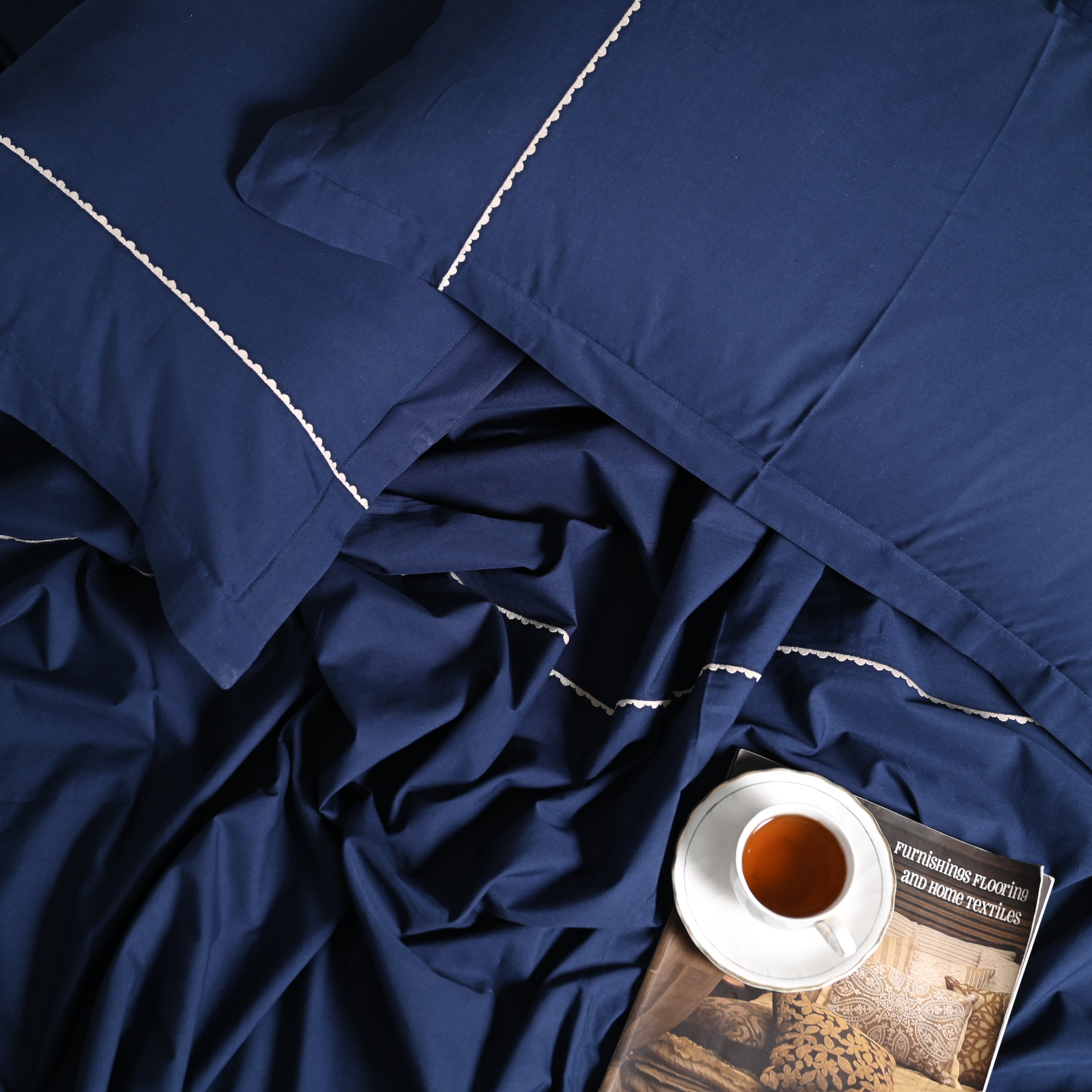 Sapphire – 300 TC Percale Embroidered Bed Sheet Set