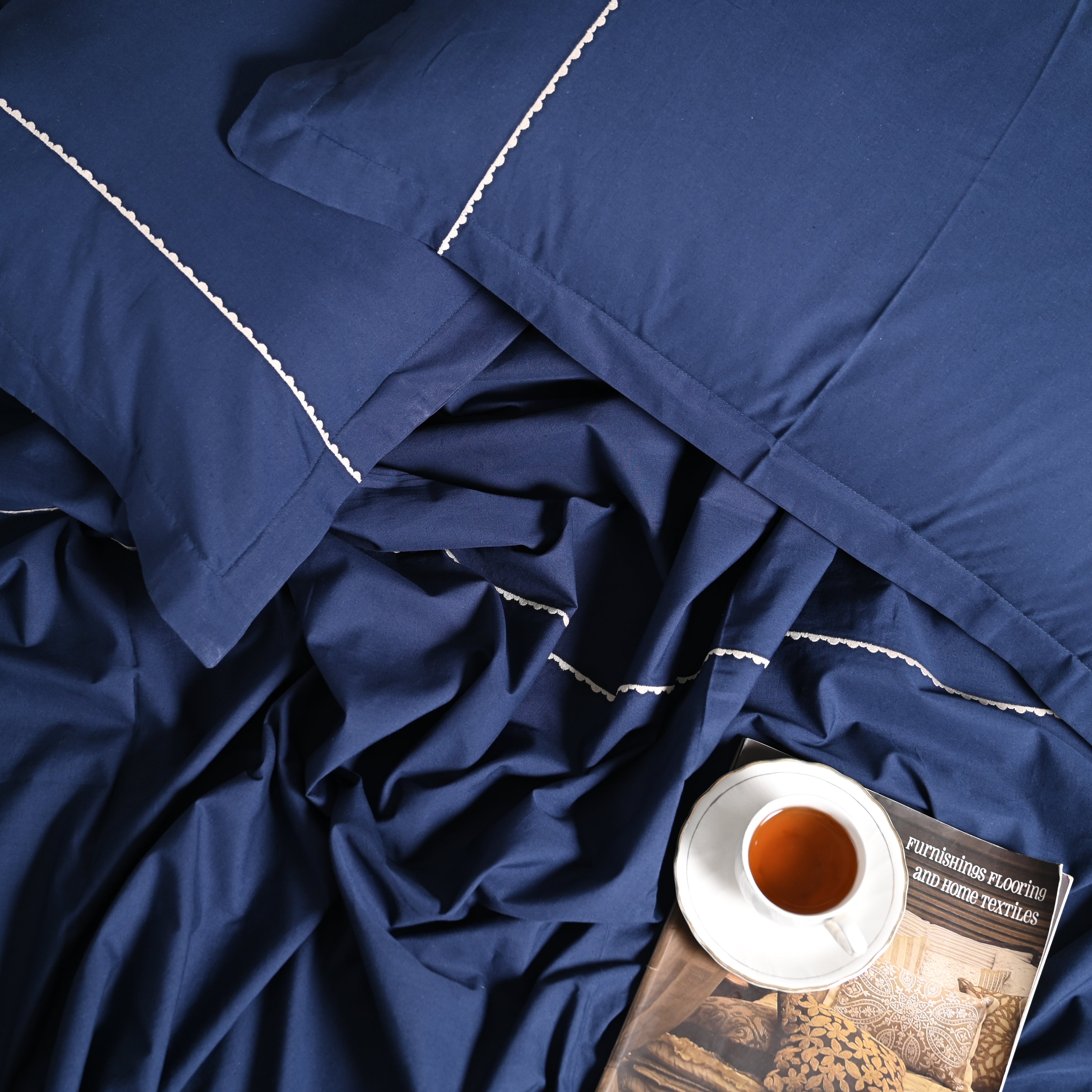 Sapphire – 300 TC Percale Embroidered Bed Sheet Set