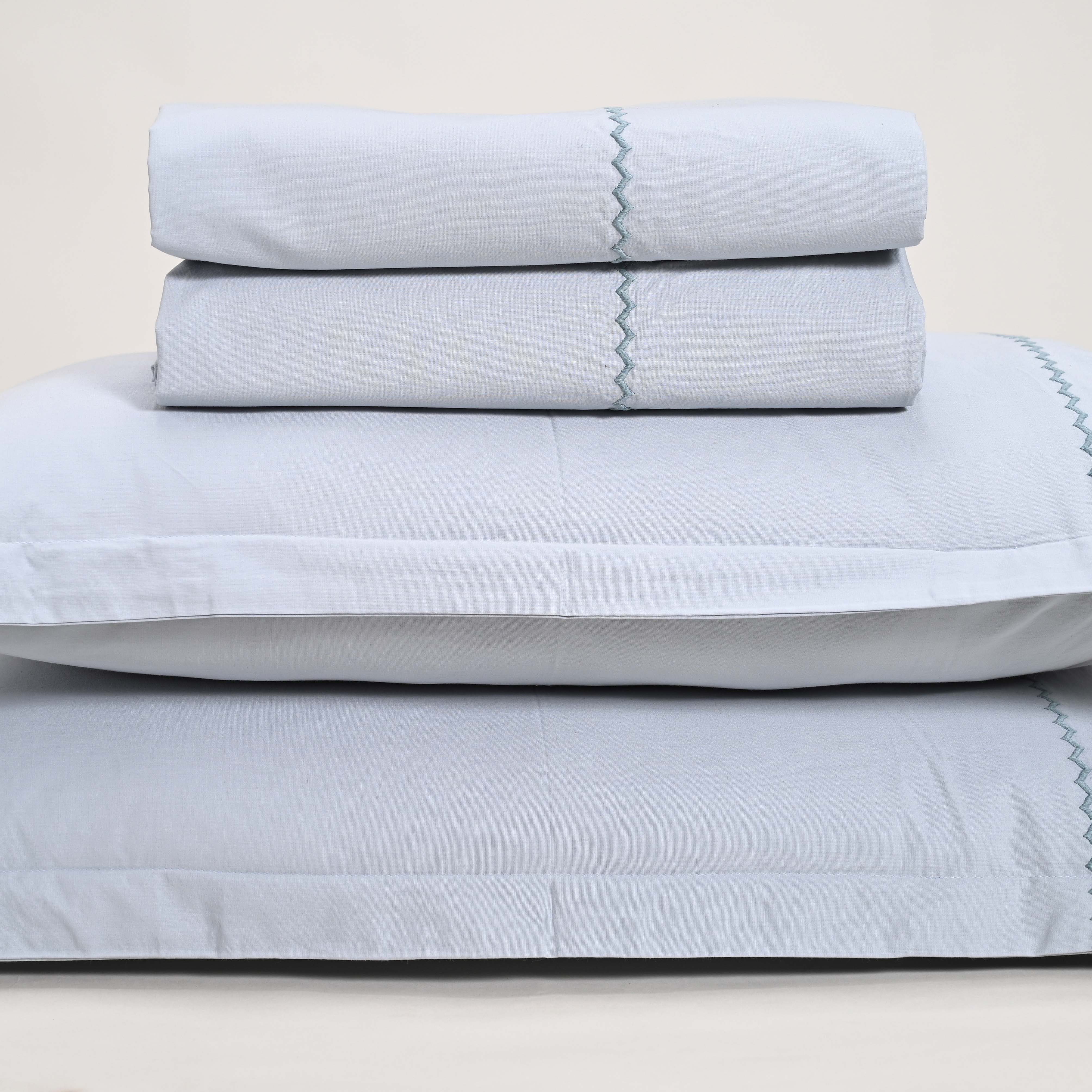 Regal Embroidered 300 TC Luxury Cotton Sheets - Premium Embroidered Bedding Set for Comfort & Style