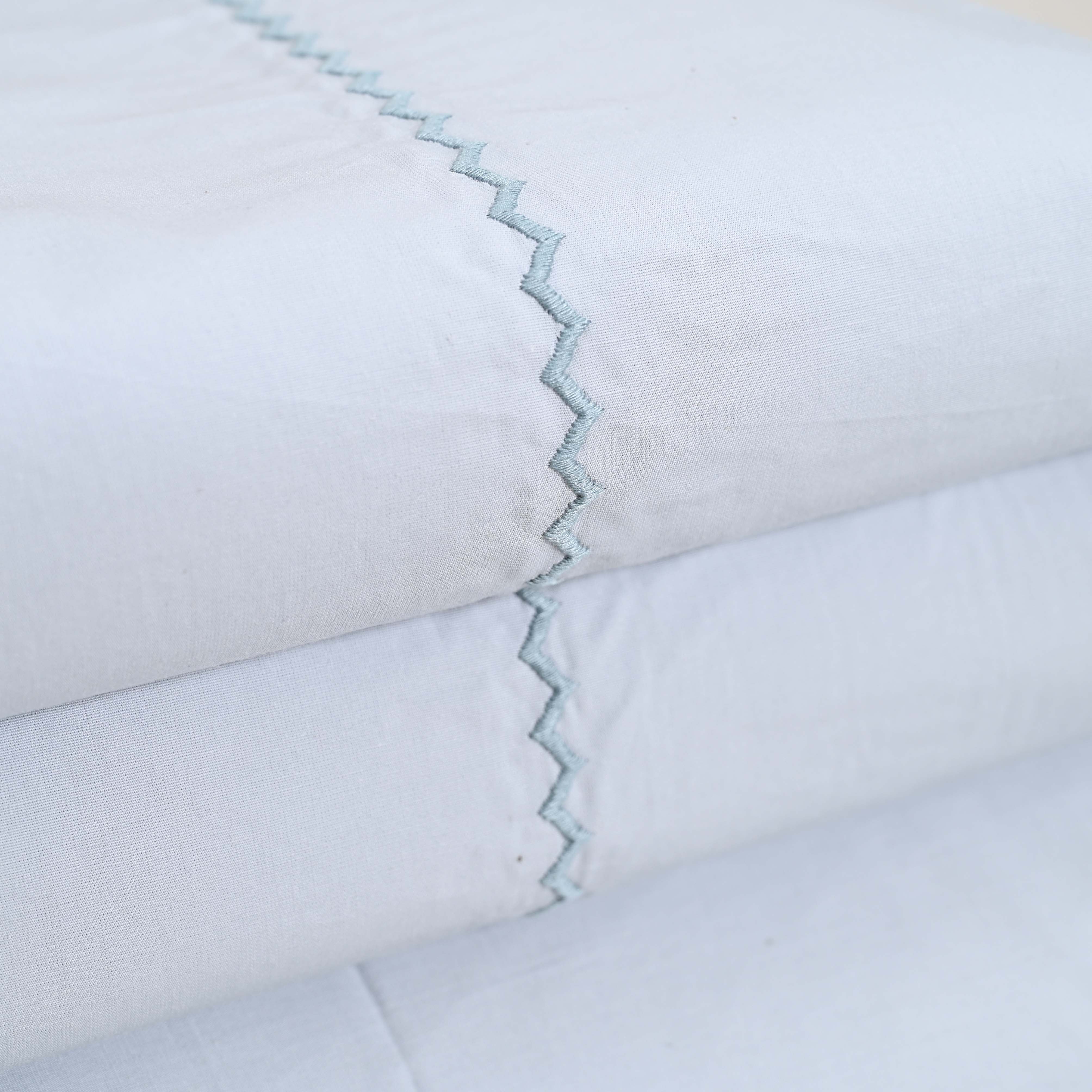 Regal Embroidered 300 TC Luxury Cotton Sheets - Premium Embroidered Bedding Set for Comfort & Style