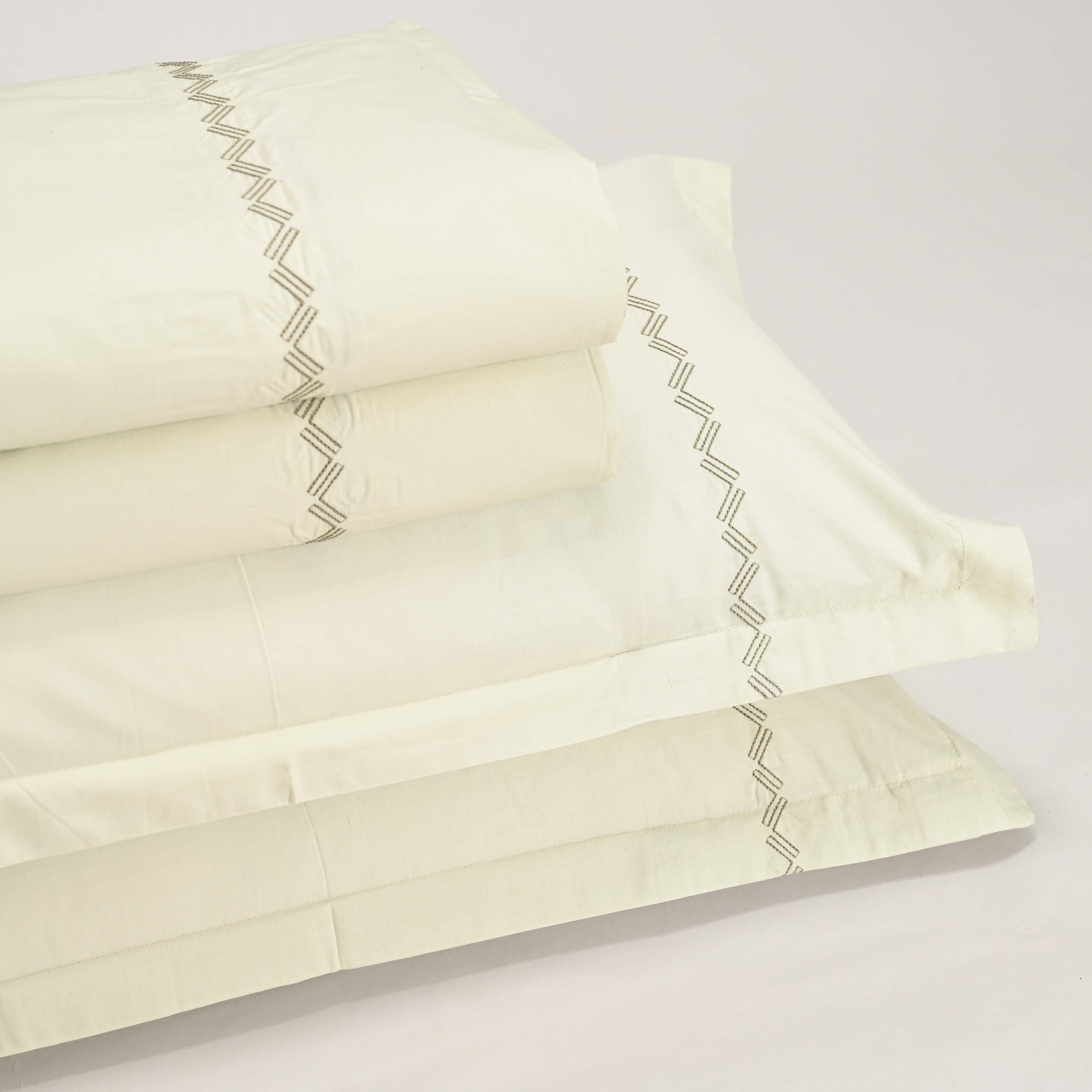 Regal Embroidered 300 TC Luxury Cotton Sheets - Premium Embroidered Bedding Set for Comfort & Style