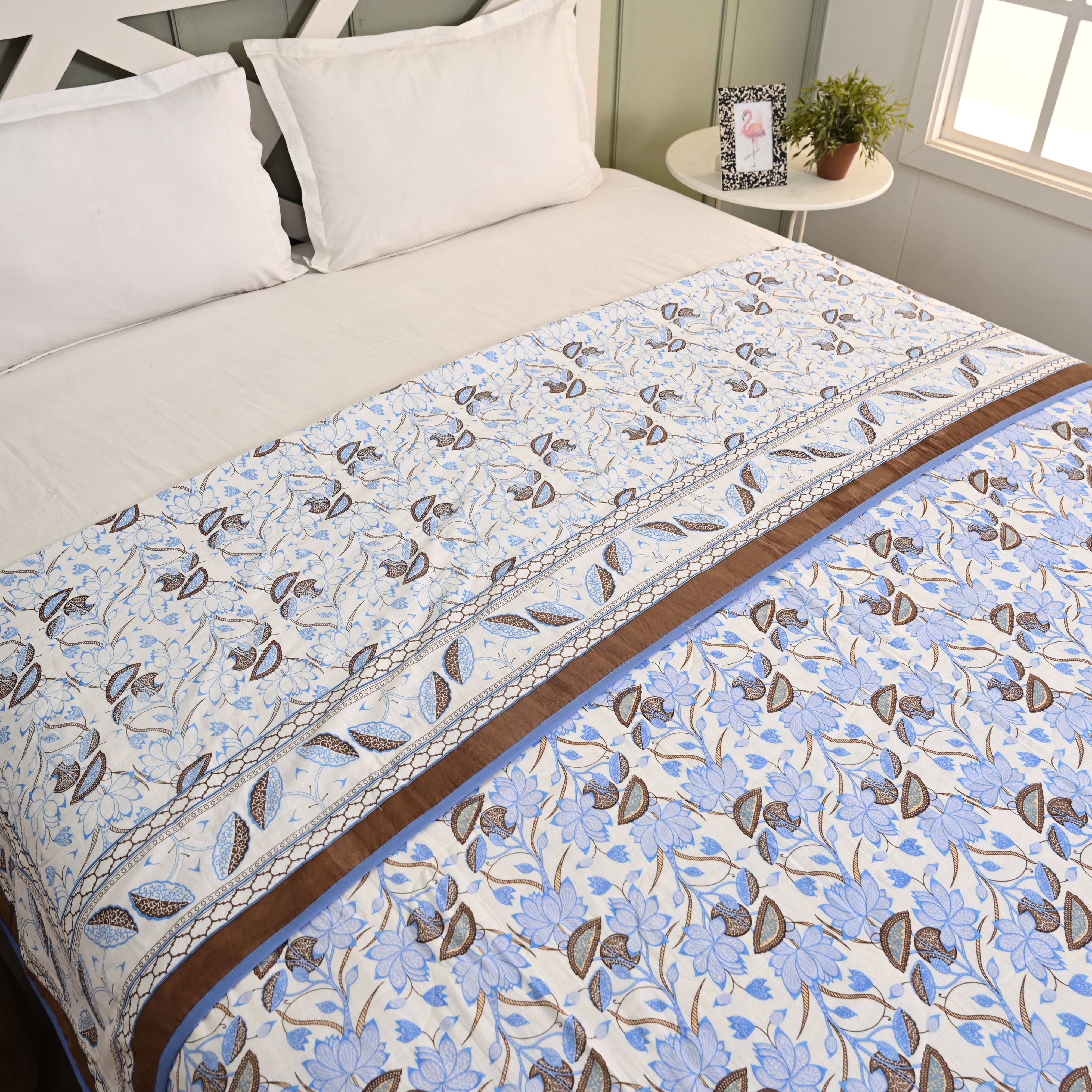 Lotus Garden Printed Lightweight Dohar