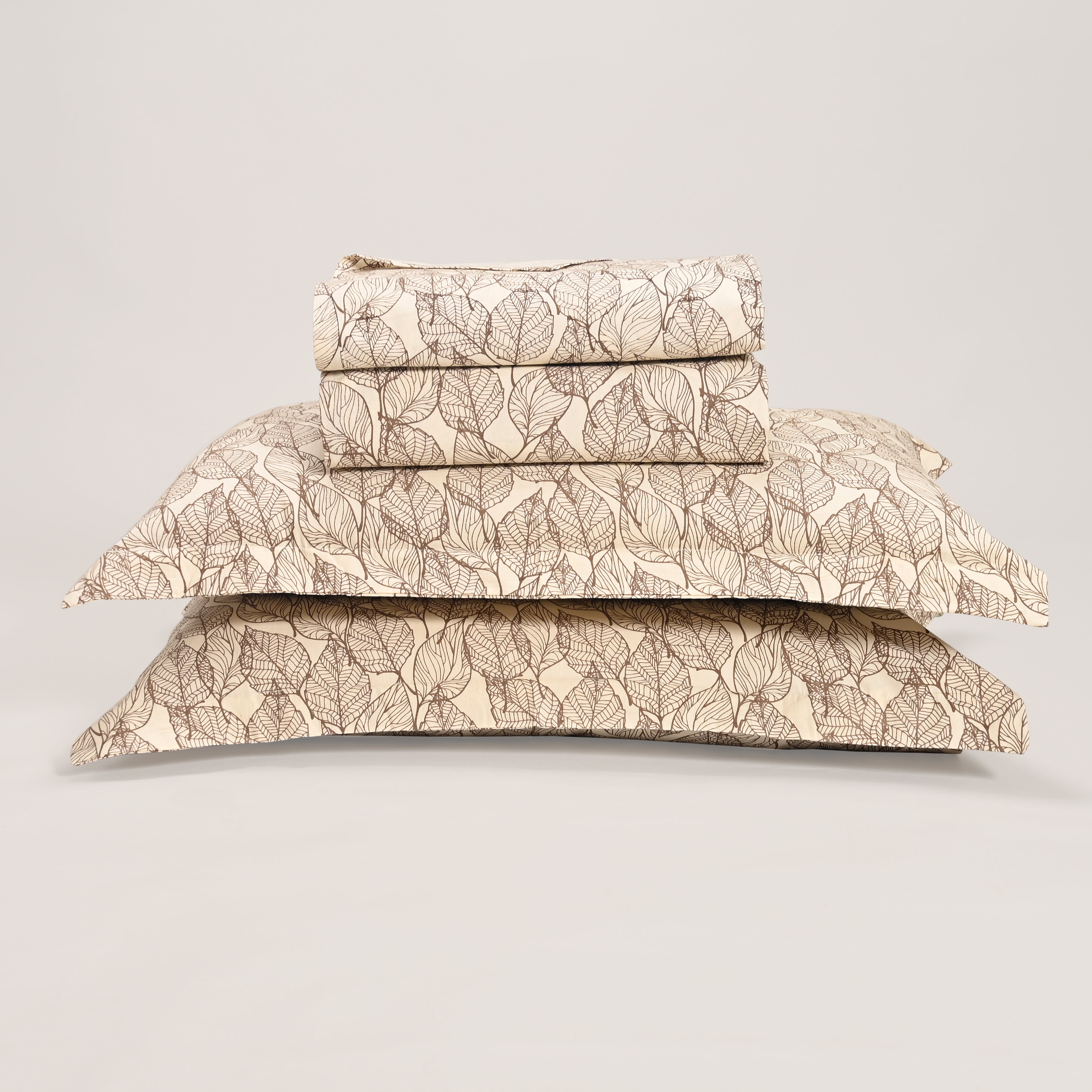 Regal Urban Leaf 300 TC Luxury Cotton Sheets – Premium Printed Bedding Set