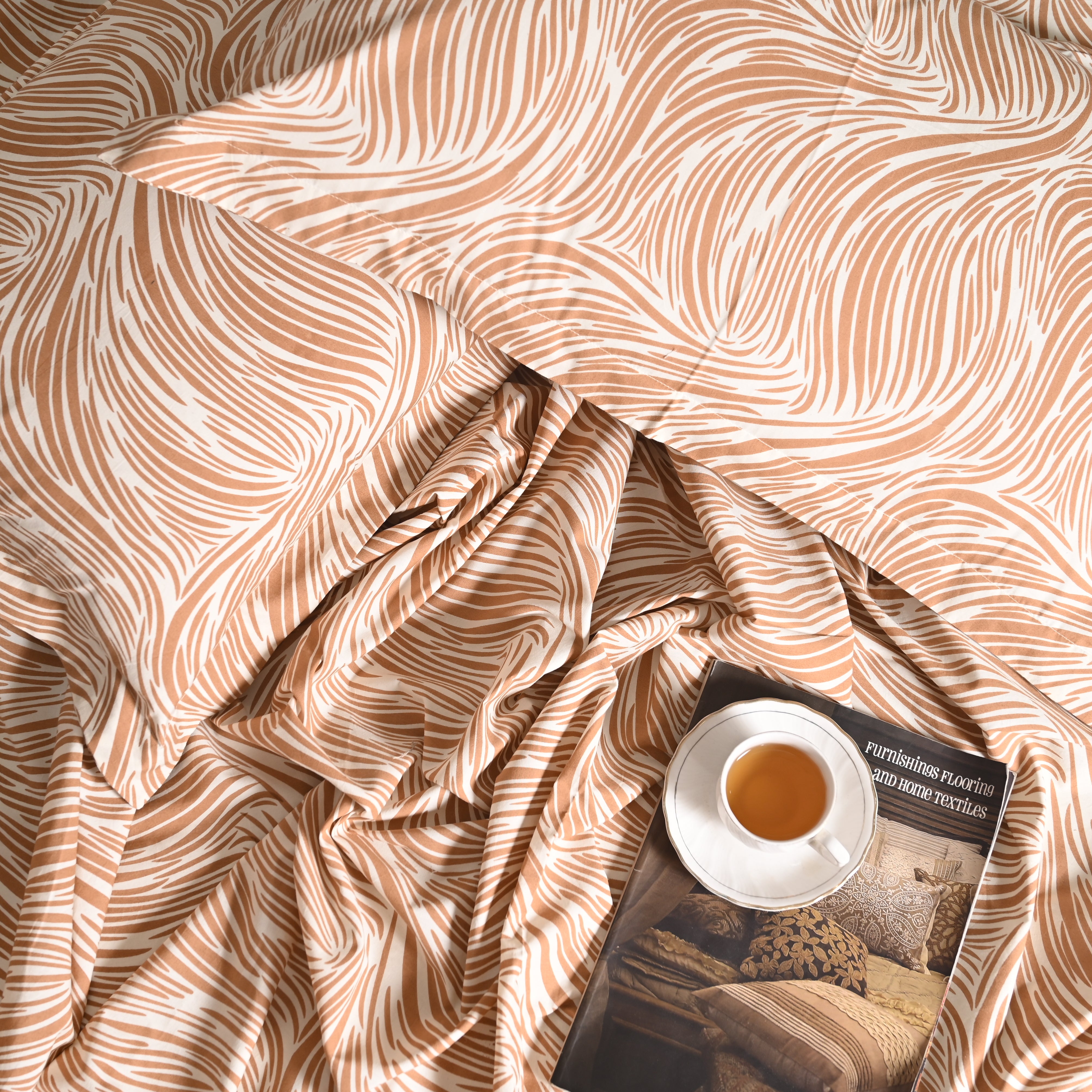 Regal Tidal Harmony 300 TC Luxury Cotton Sheets – Premium Printed Bedding Set