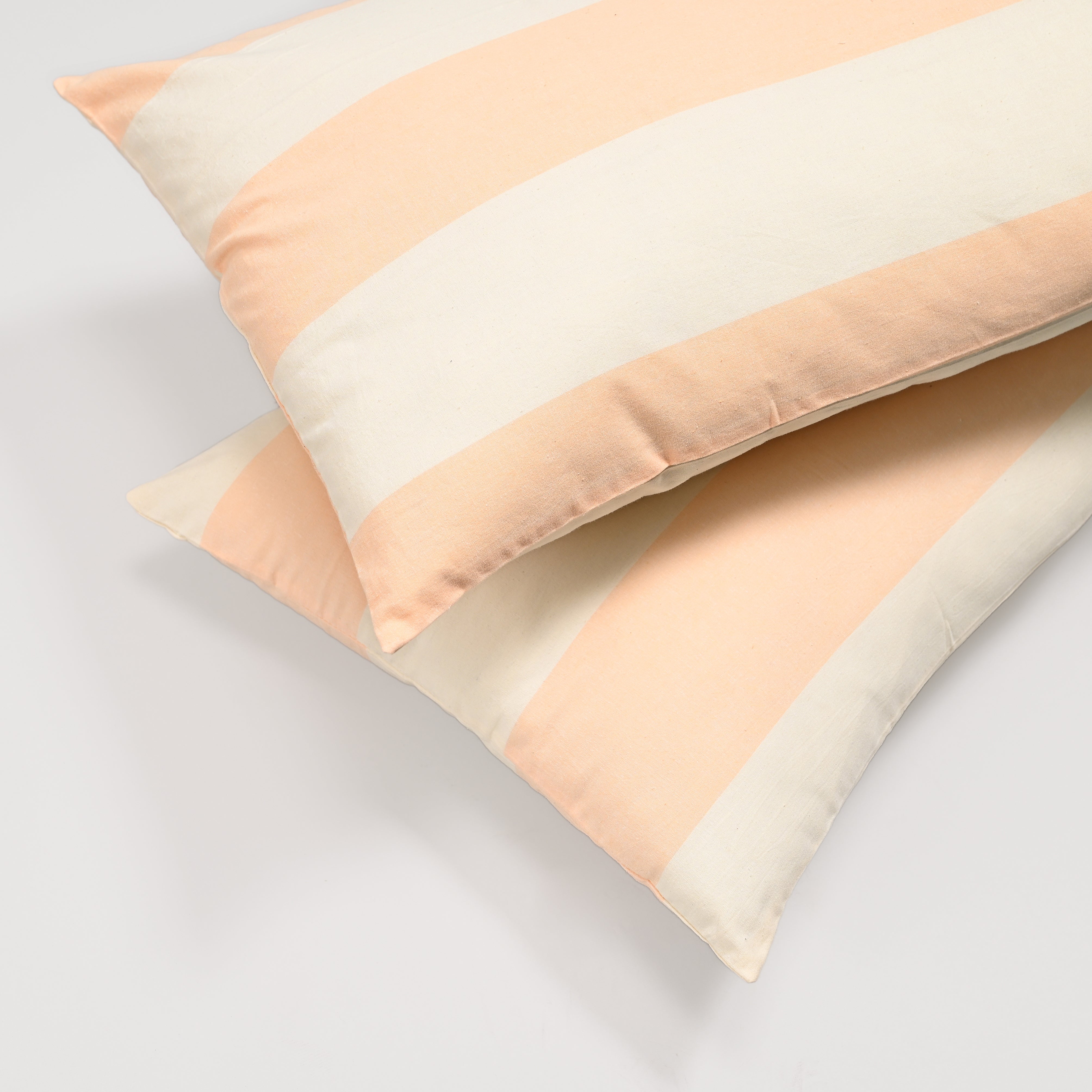 Bold Stripe Apricot Pillowcase, Set of 2