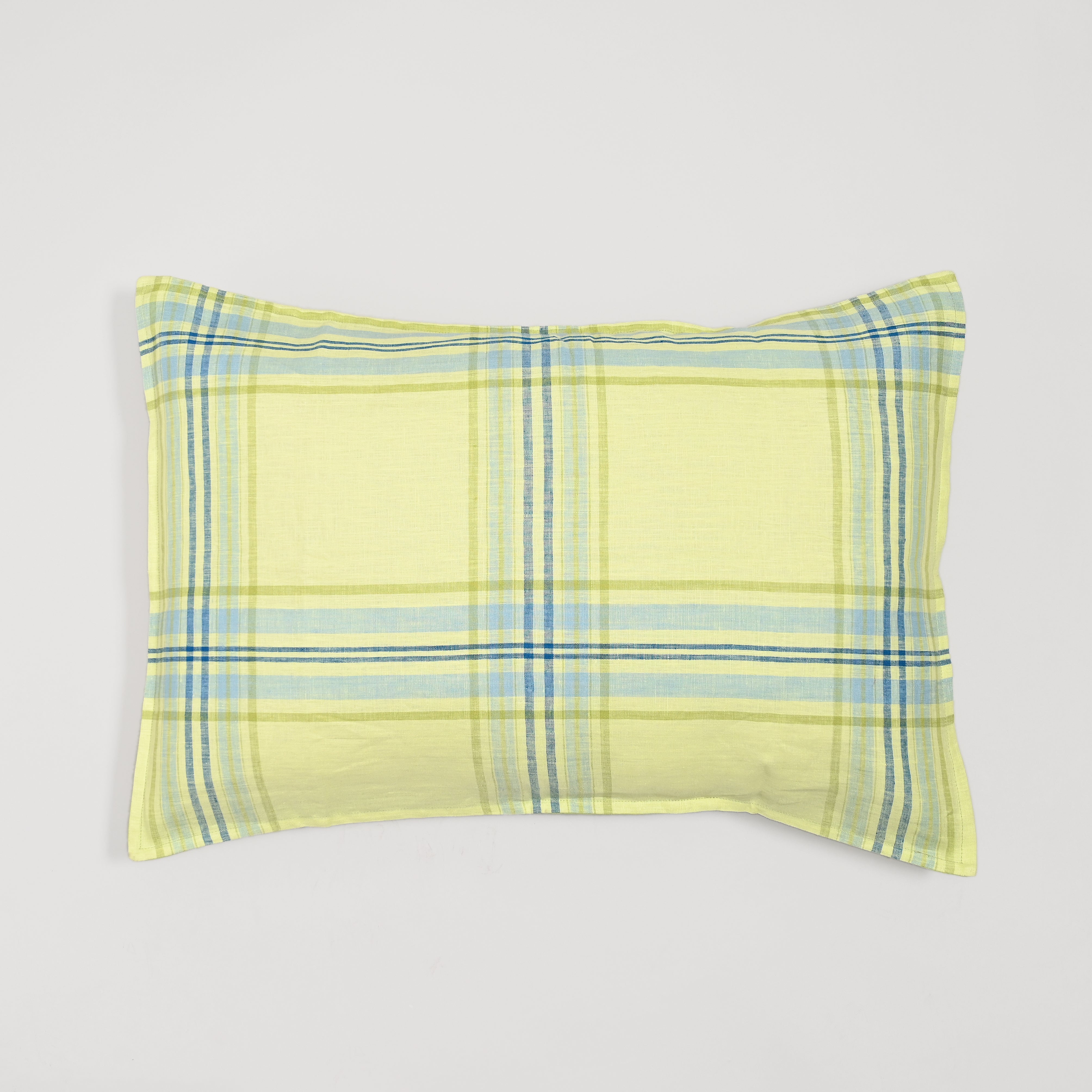 Linen Edge Lime Pillowcase, Set of 2