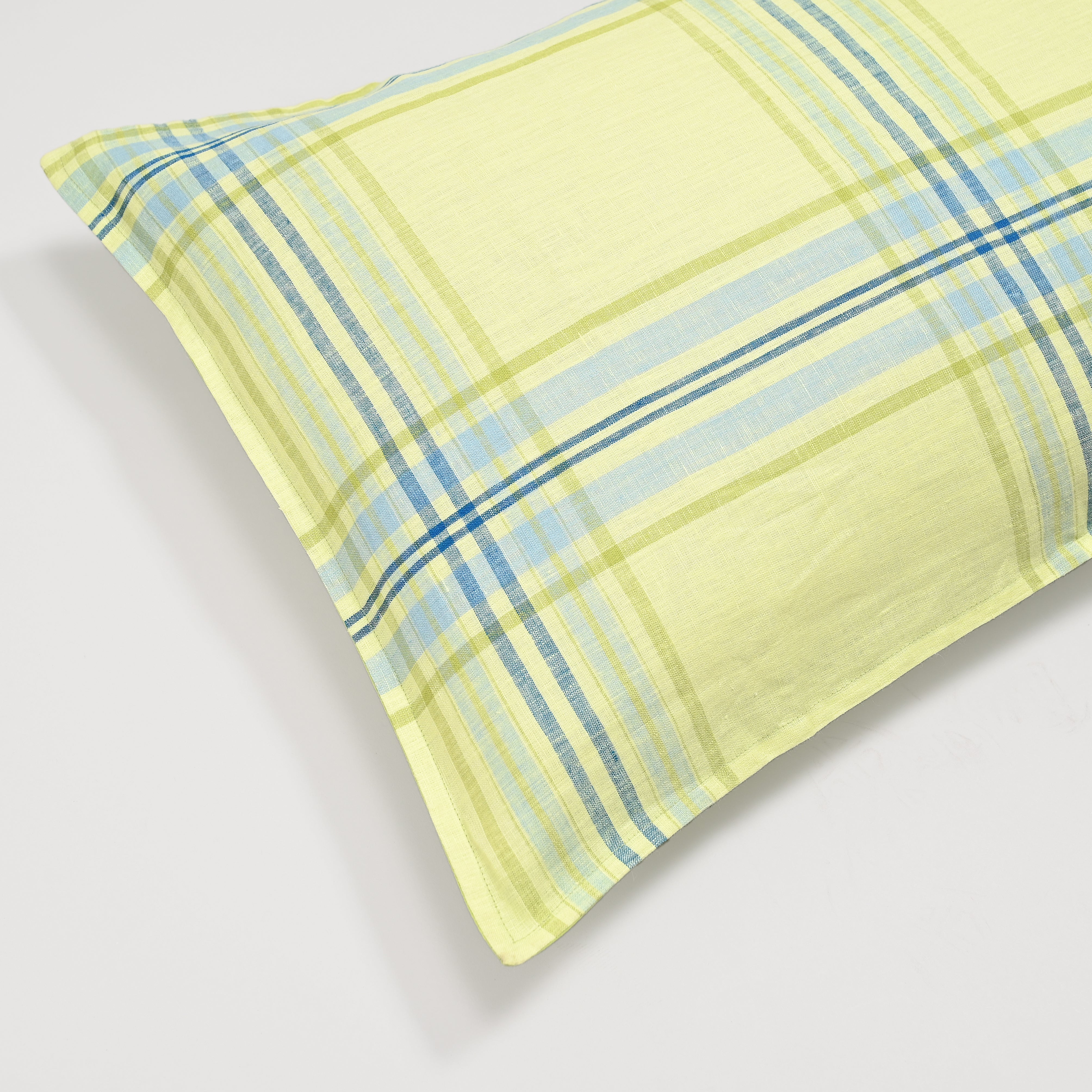 Linen Edge Lime Pillowcase, Set of 2