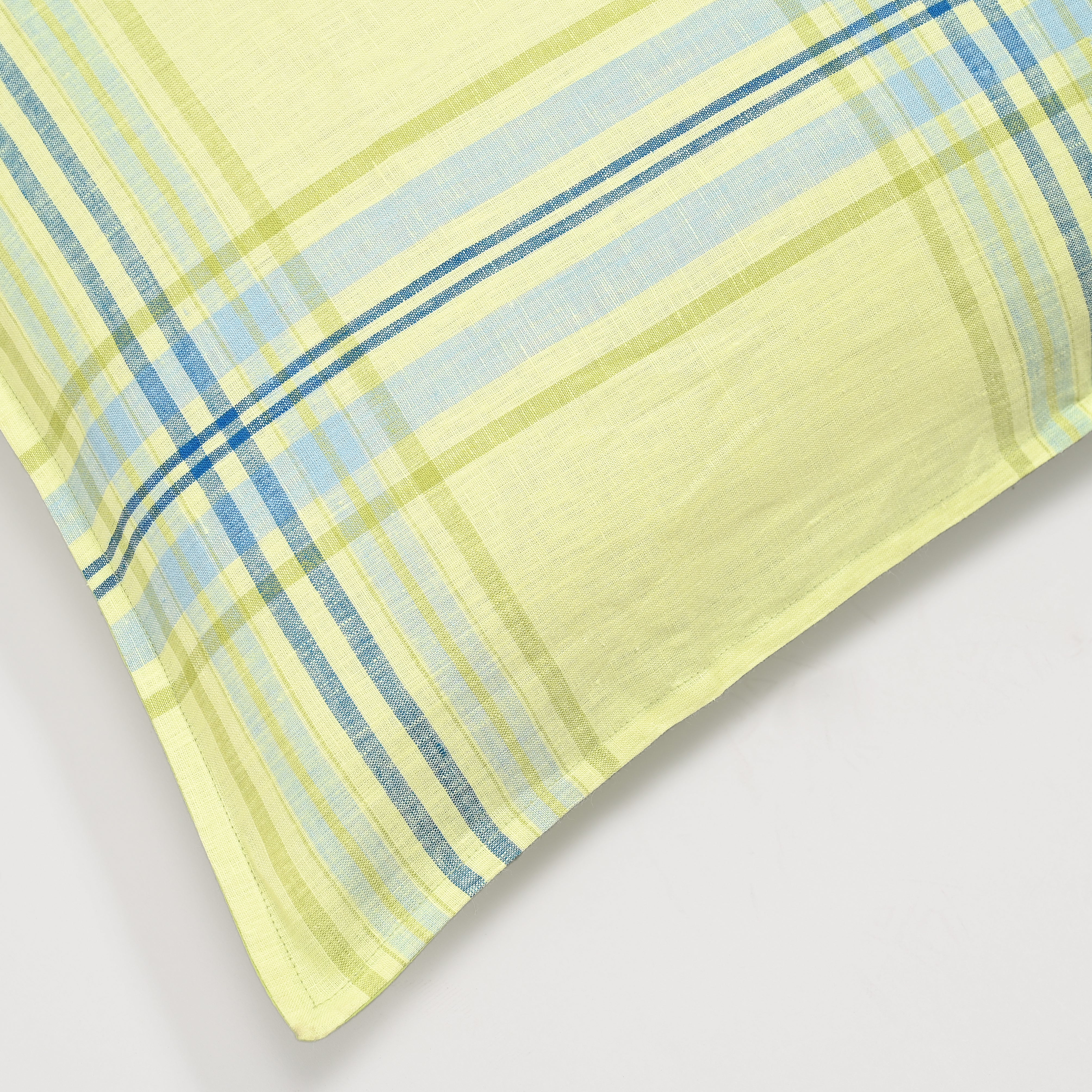 Linen Edge Lime Pillowcase, Set of 2
