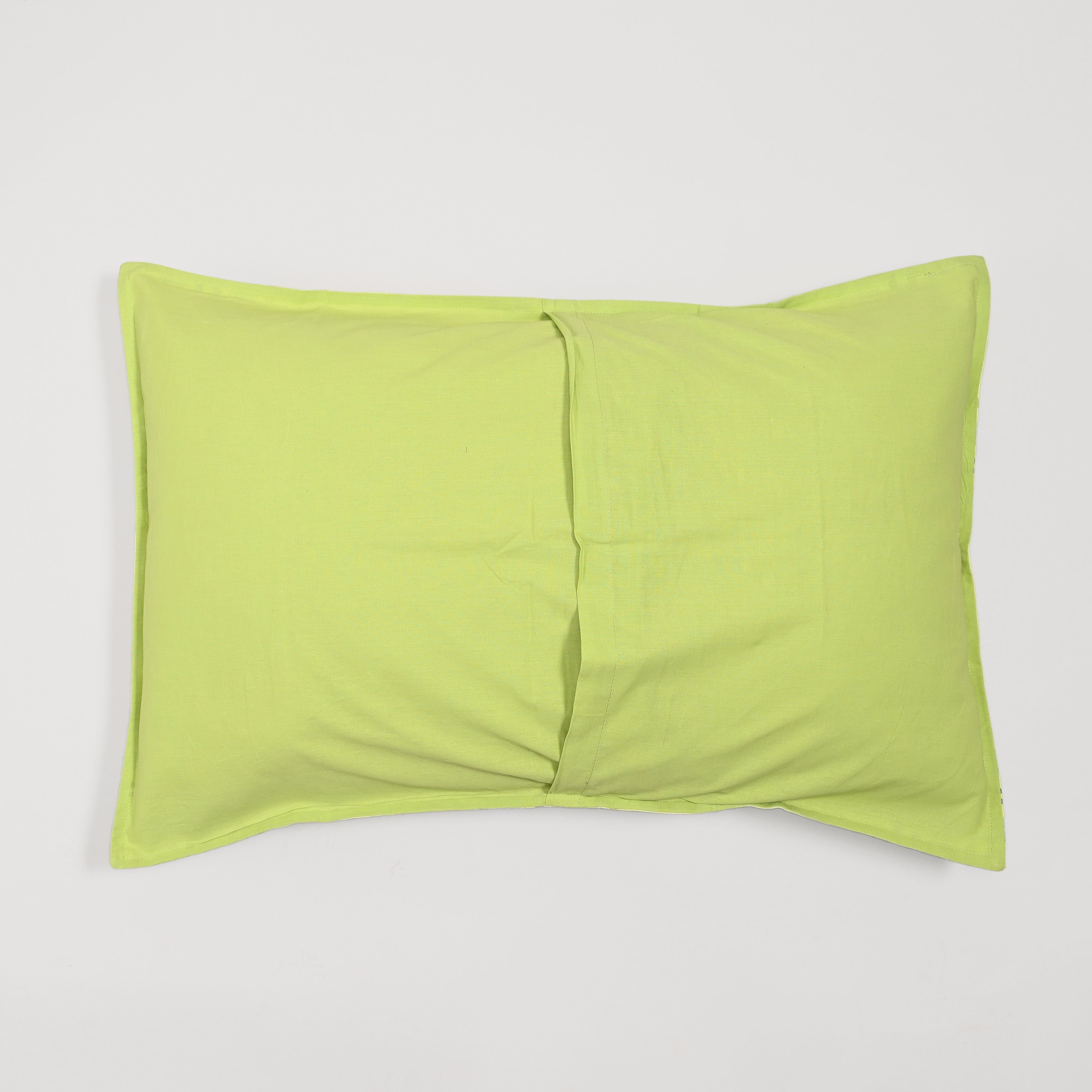 Linen Edge Lime Pillowcase, Set of 2