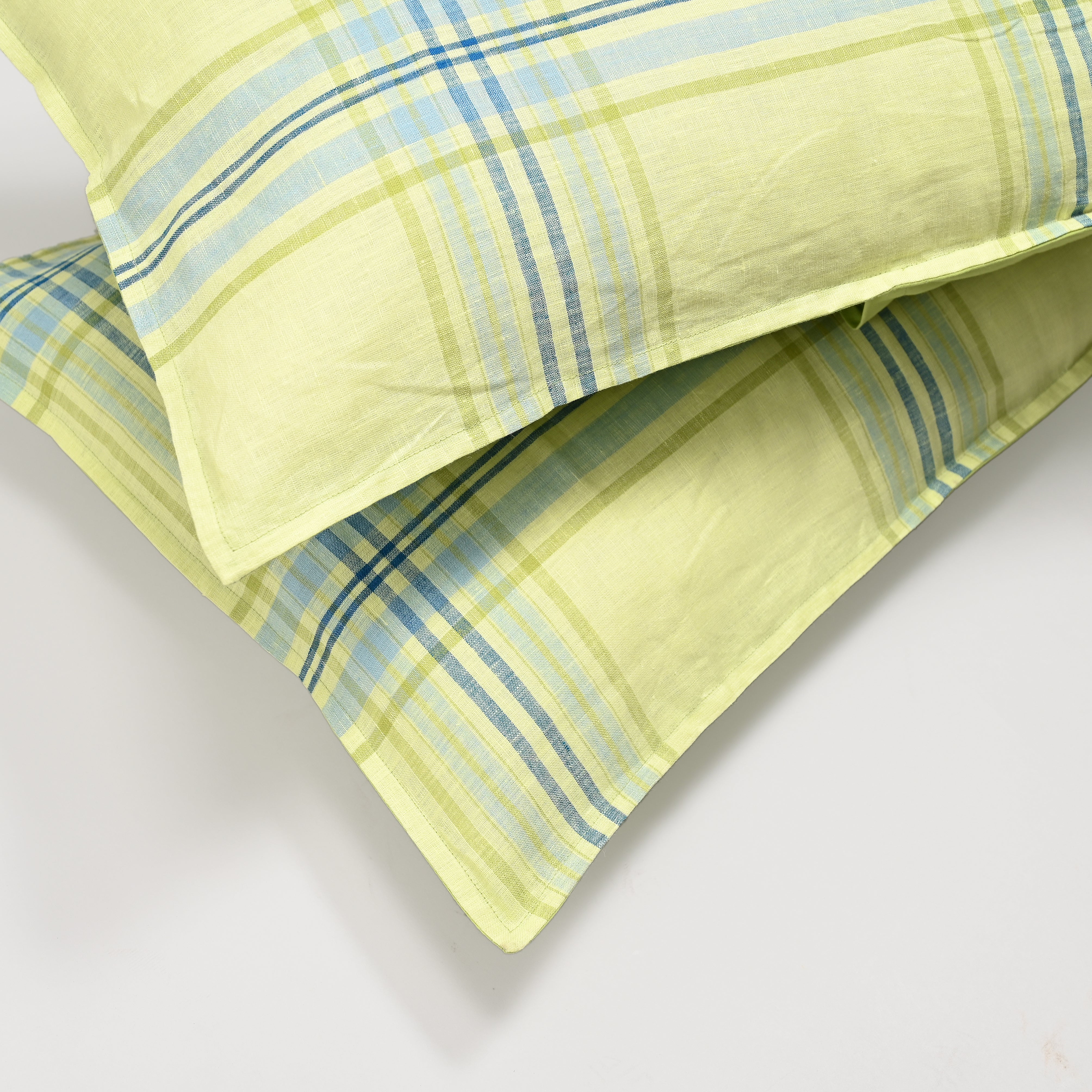 Linen Edge Lime Pillowcase, Set of 2