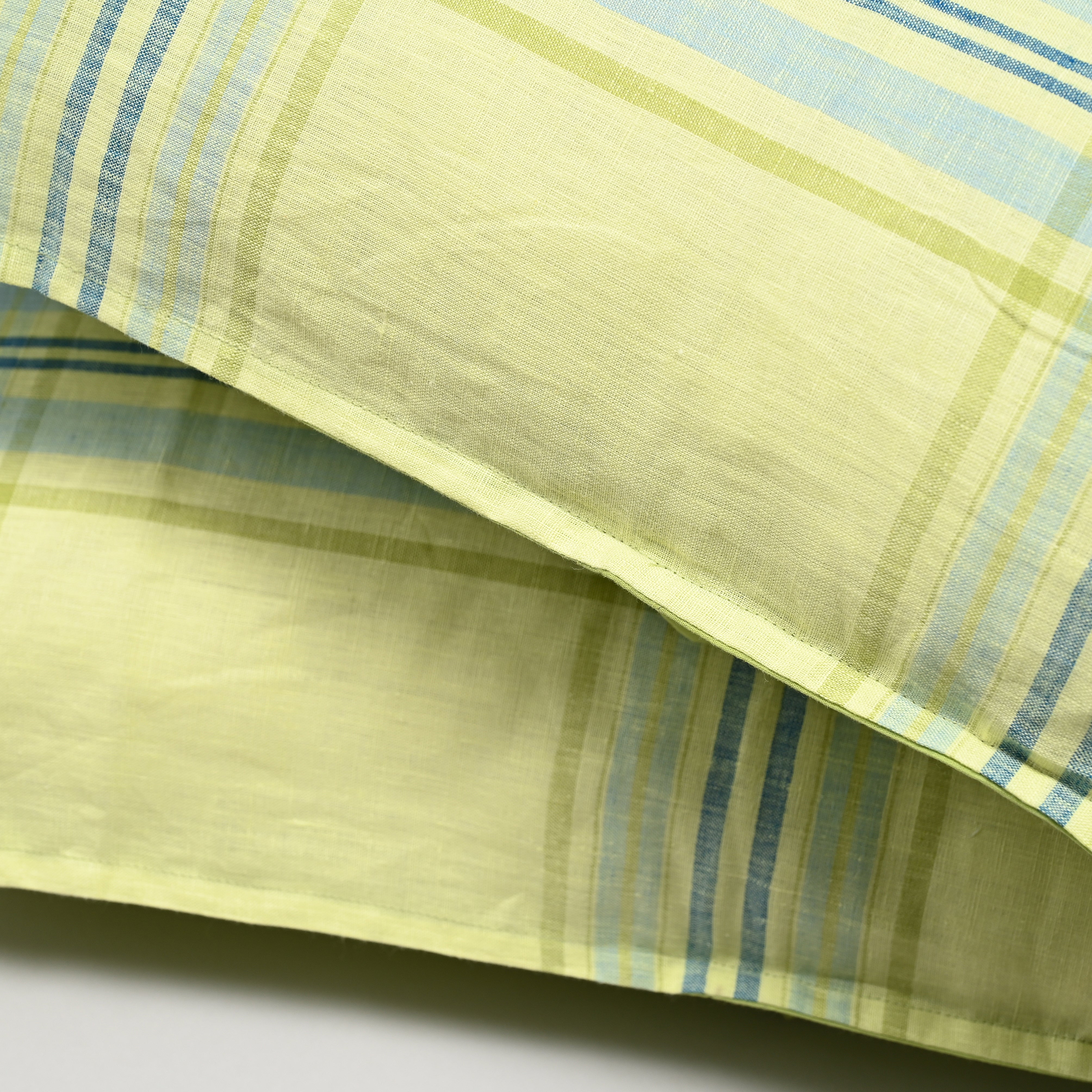 Linen Edge Lime Pillowcase, Set of 2