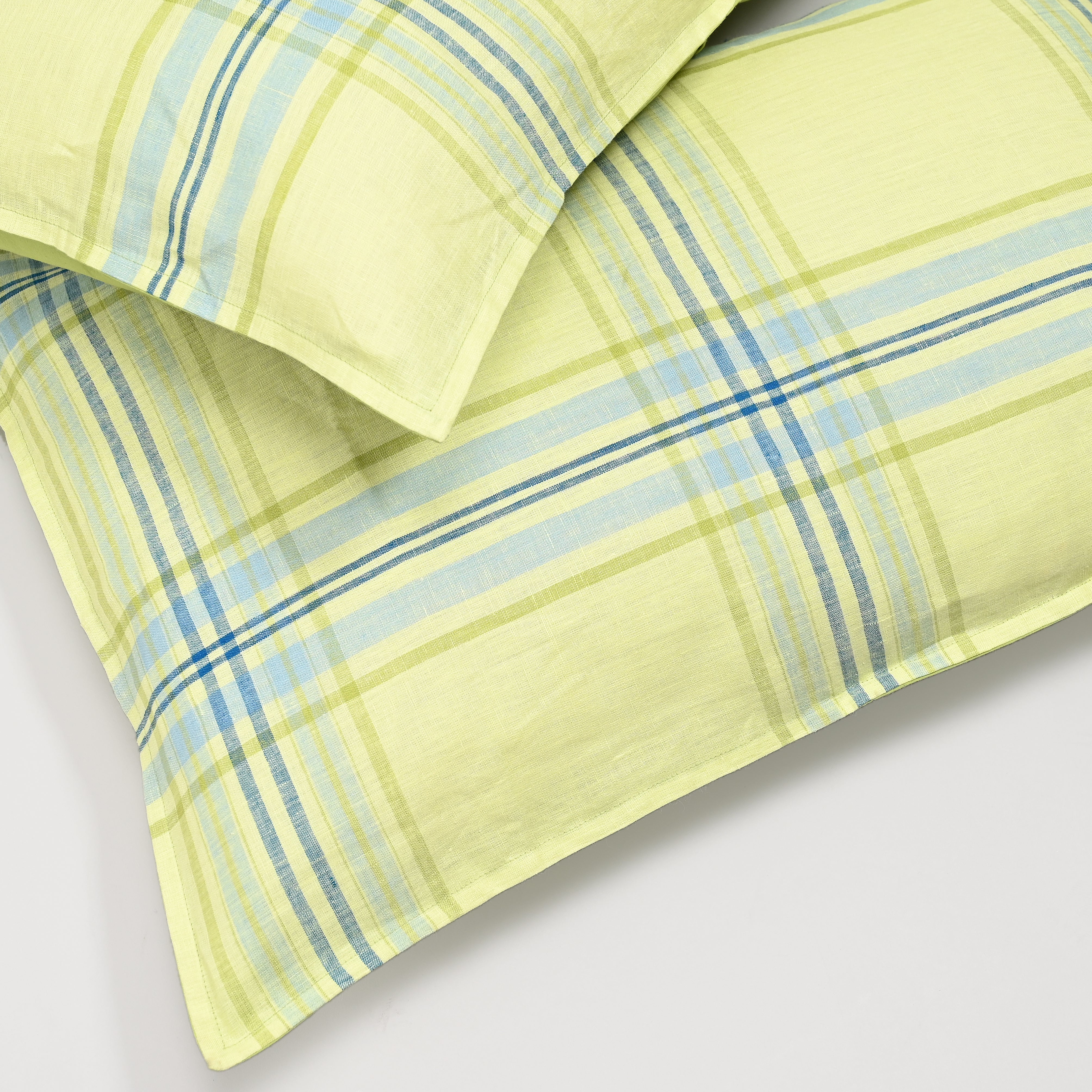 Linen Edge Lime Pillowcase, Set of 2