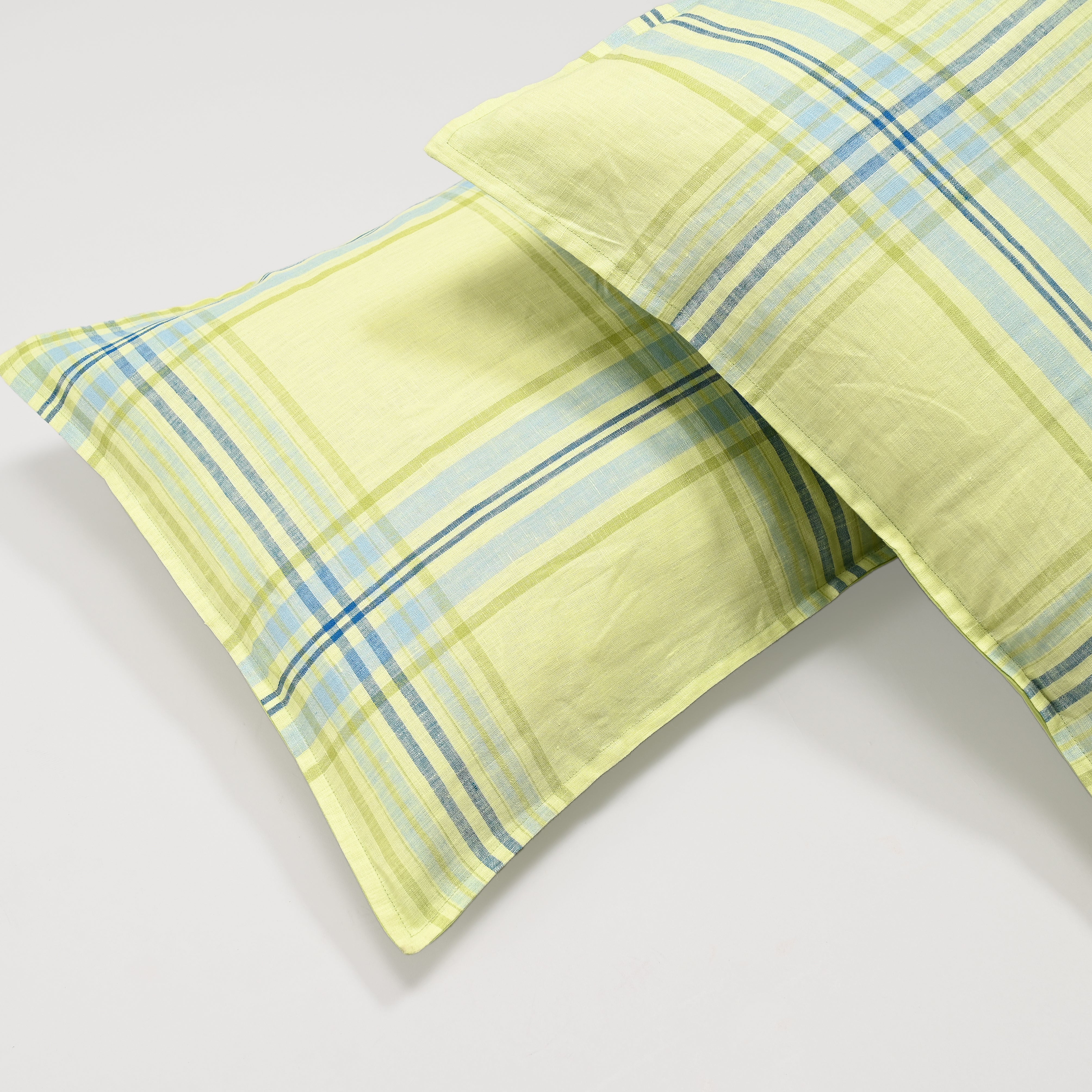 Linen Edge Lime Pillowcase, Set of 2