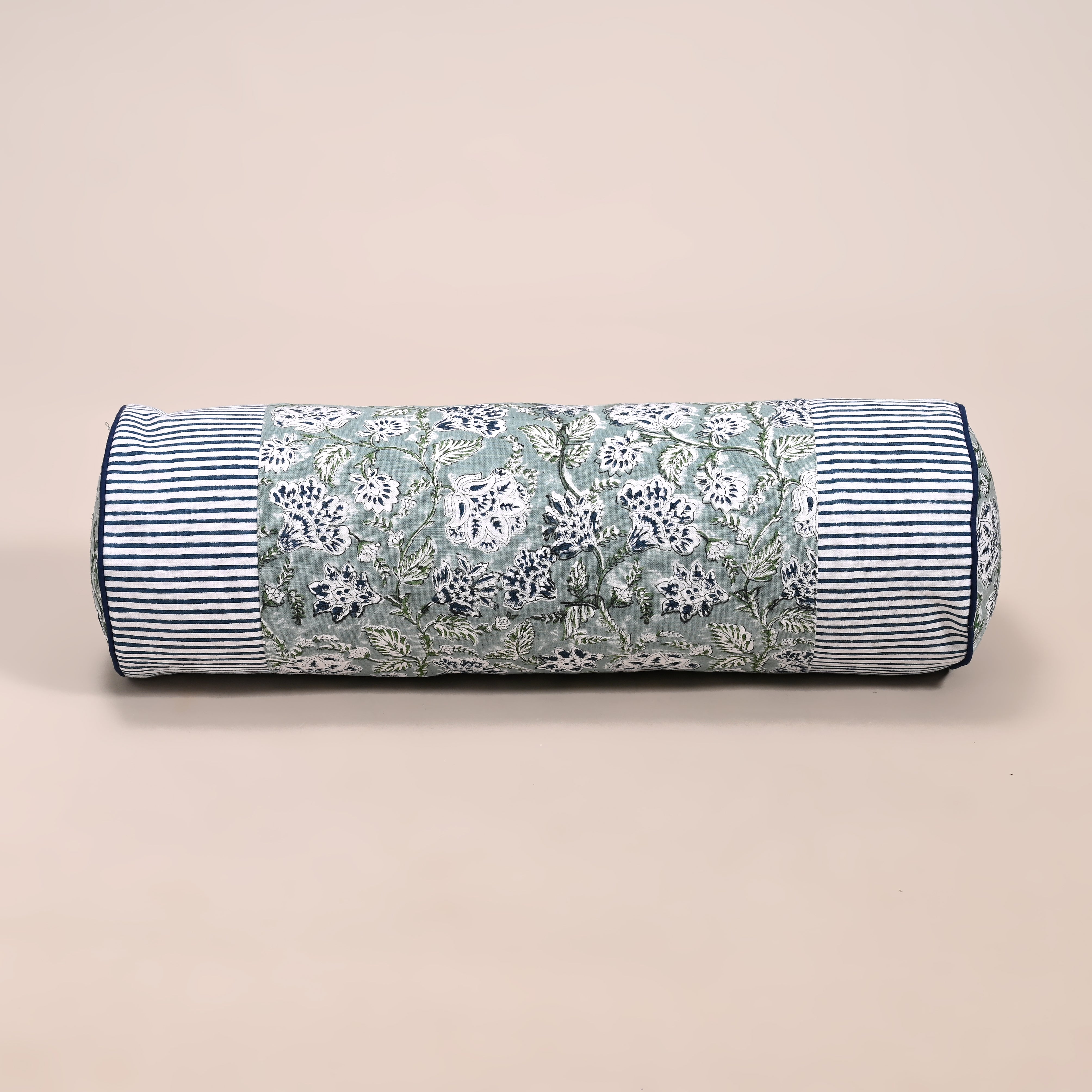 Hanami Hand Block Printed King Bedding Set | 100% Cotton | Quilt & Embroidered Coverlet
