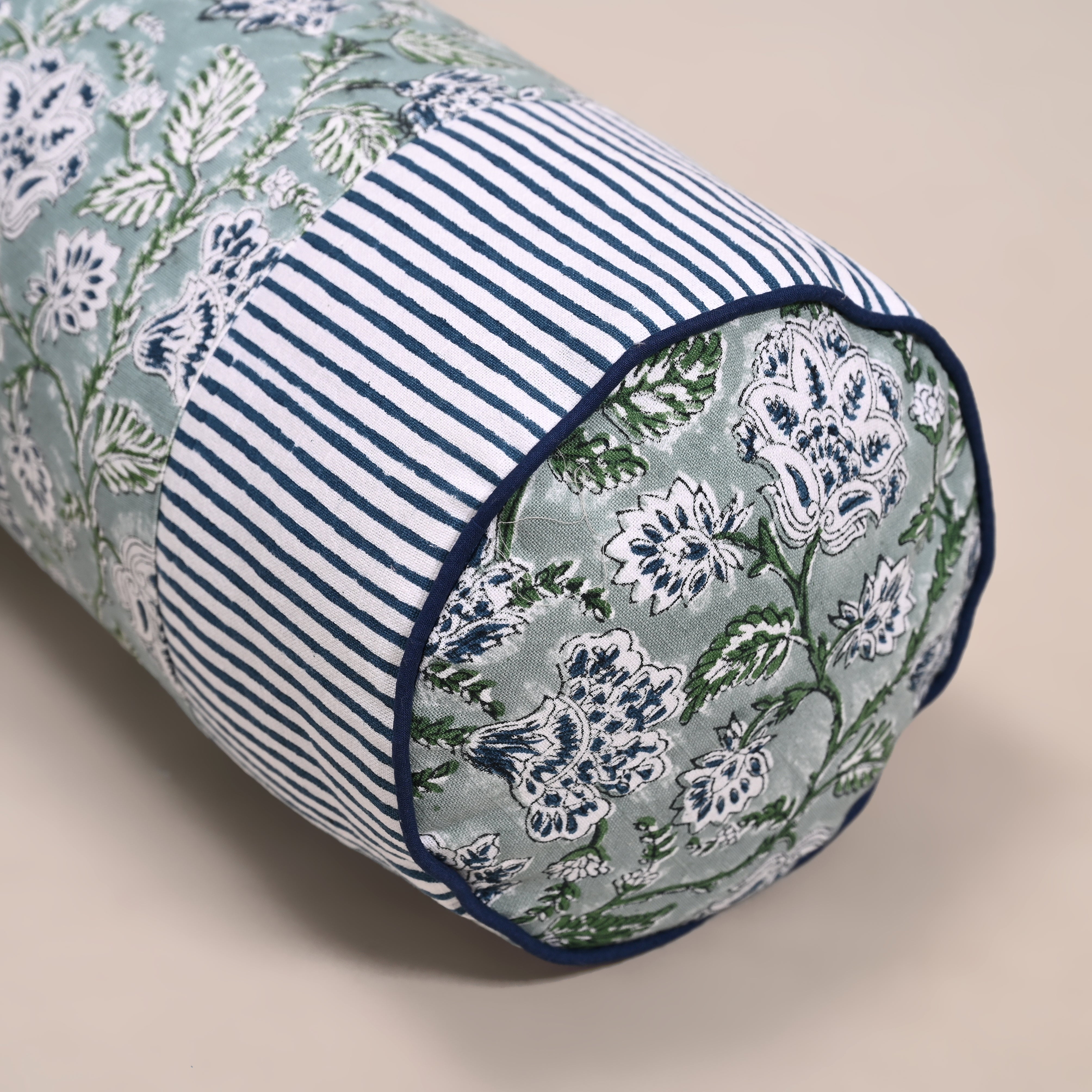 Hanami Hand Block Printed King Bedding Set | 100% Cotton | Quilt & Embroidered Coverlet