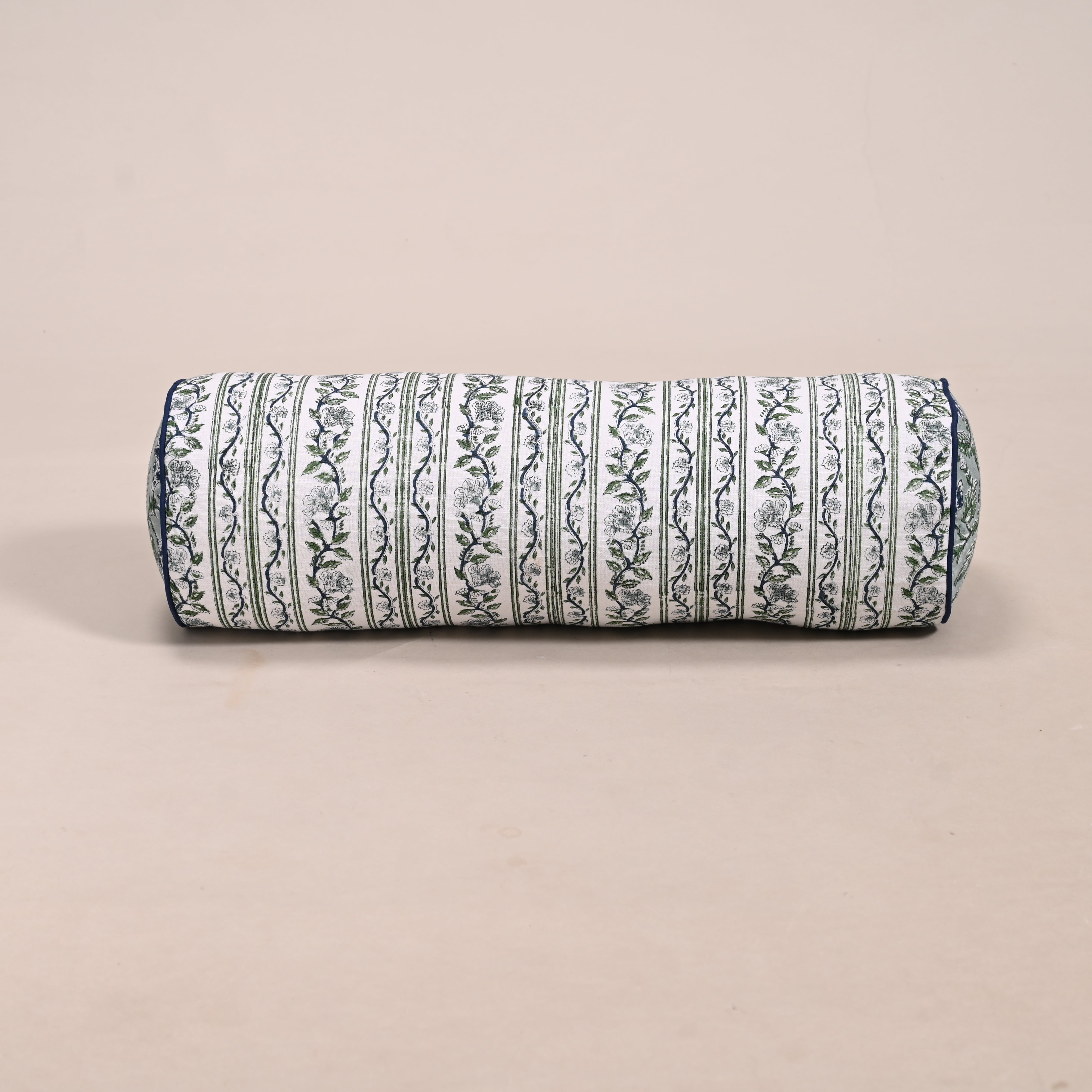 Hanami Buti Block Printed Bolster Cushion