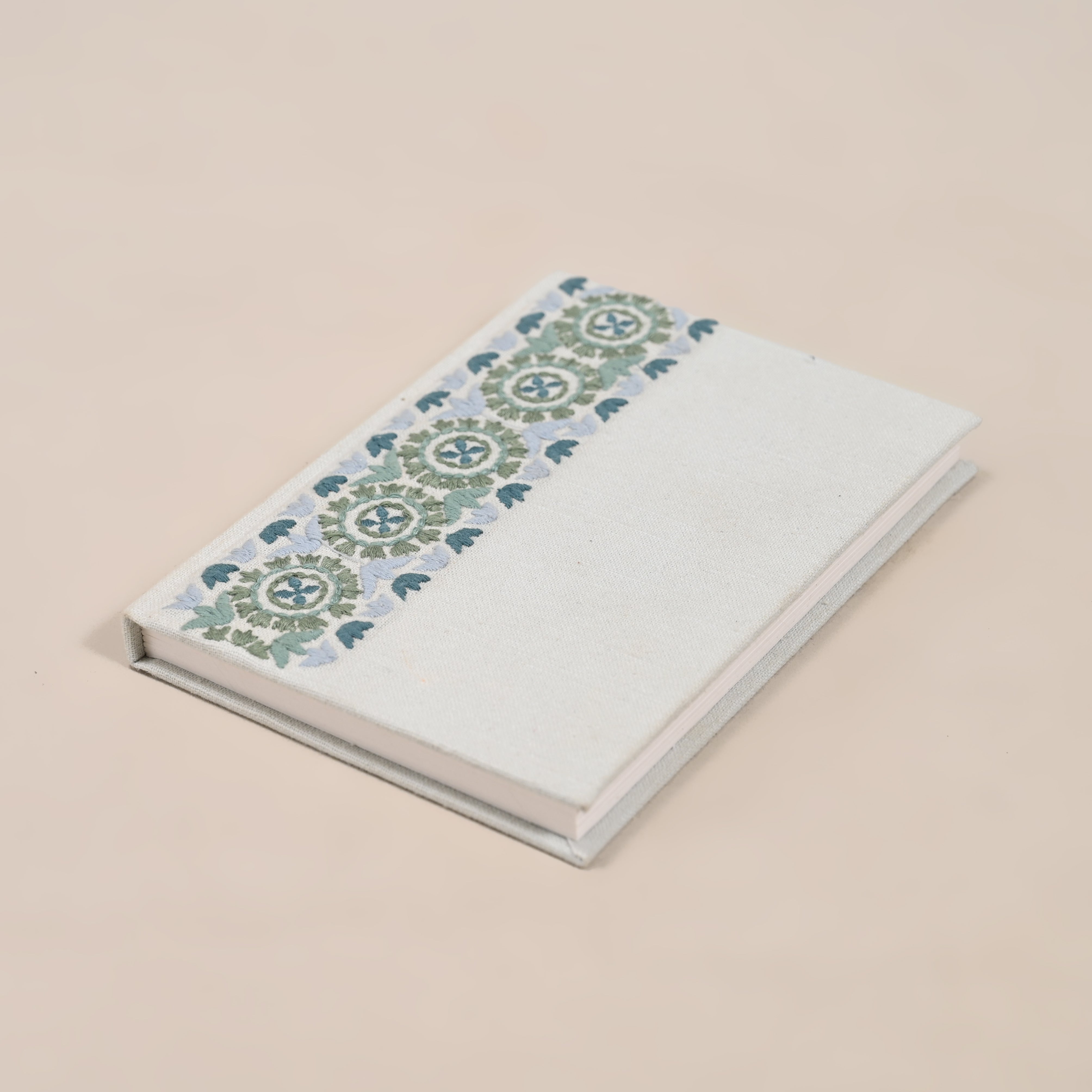 Hanami Embroidered Bale Handmade Paper Notebook | 5 × 7"