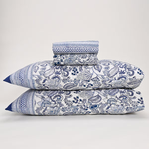 Euphoria Block Printed Bed Sheet with set of 2 Shams
