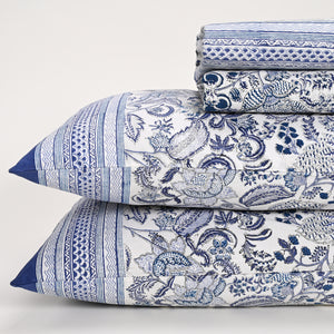 Euphoria Block Printed Bed Sheet with set of 2 Shams