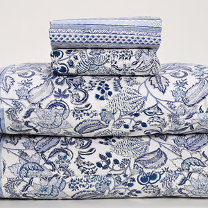 Euphoria Block Printed Bed Sheet with set of 2 Shams