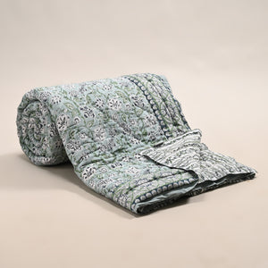 Hanami Reversible Hand Block Printed Cotton Quilt