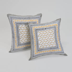 Sienna Border – Block Printed Cushion Covers | Pack of 2