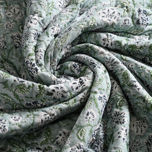 Hanami Reversible Hand Block Printed Cotton Quilt