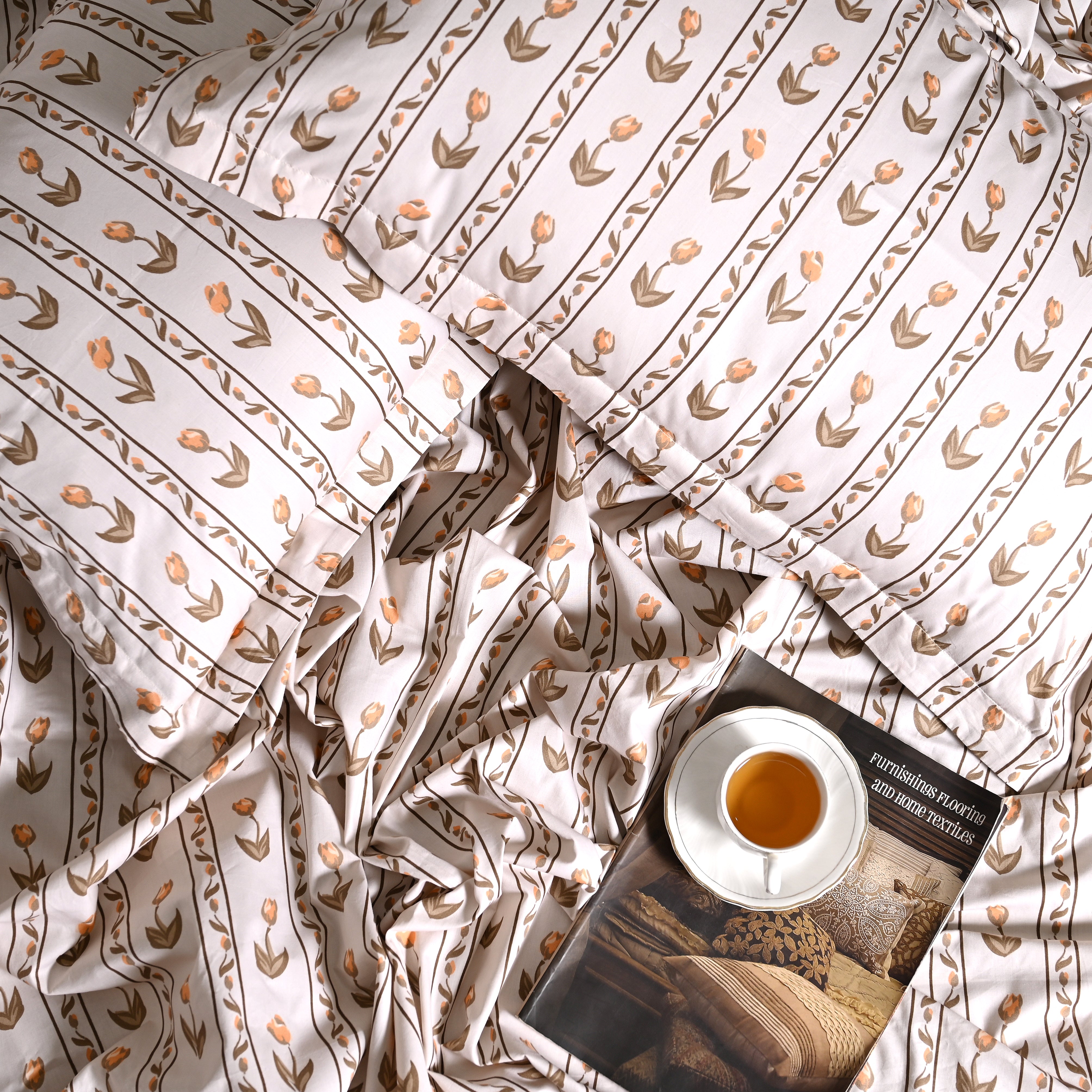 Tulip Serenade 300 TC Luxury Cotton Sheets – Premium Printed Bedsheet Set