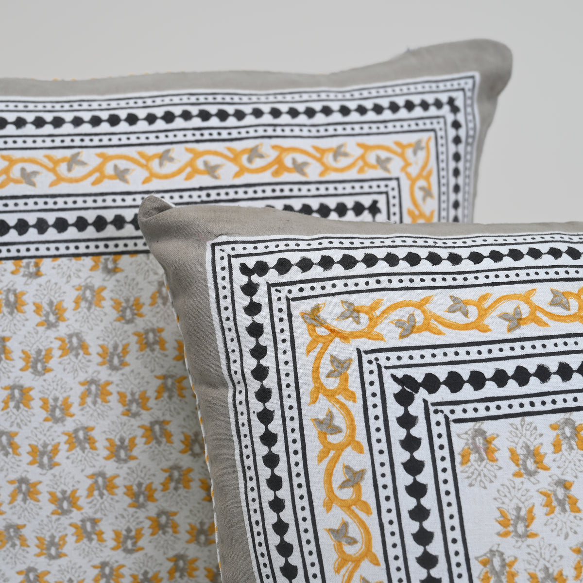 Sienna Border – Block Printed Cushion Covers | Pack of 2