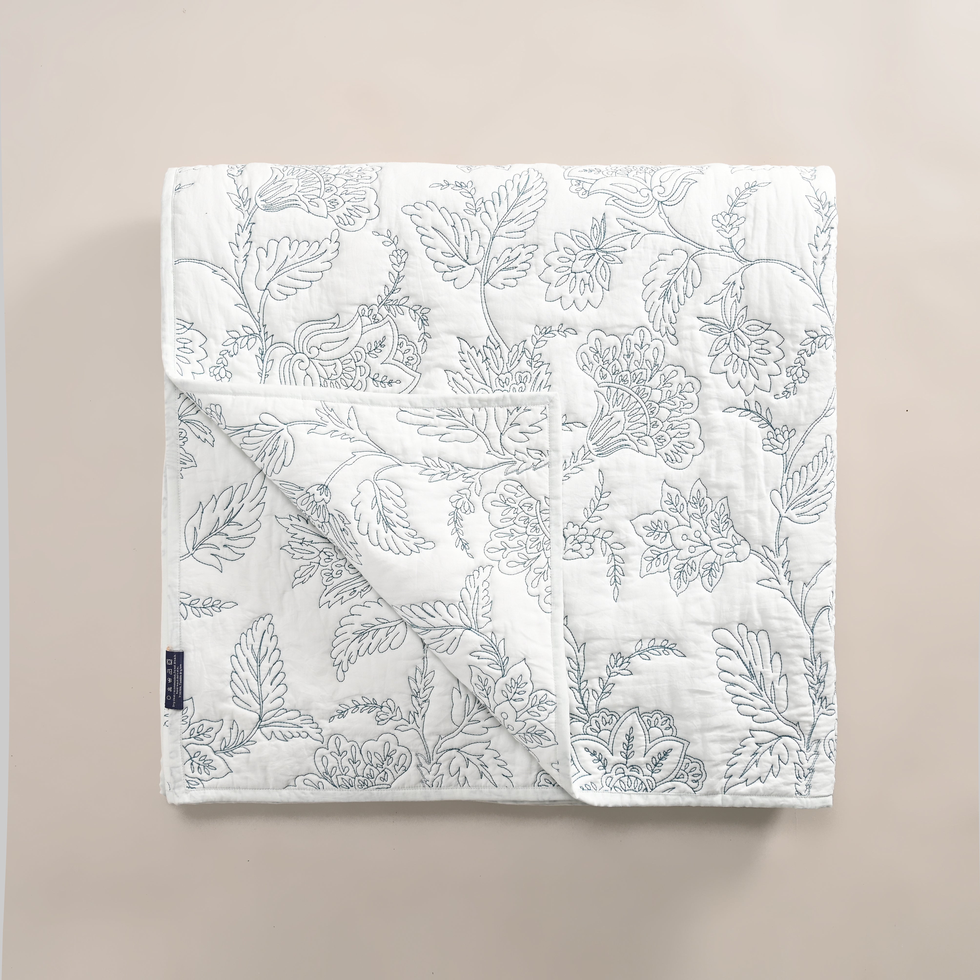 Hanami Embroidered Quilted Coverlet