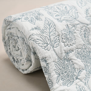 Hanami Embroidered Quilted Coverlet