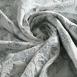 Hanami Embroidered Quilted Coverlet