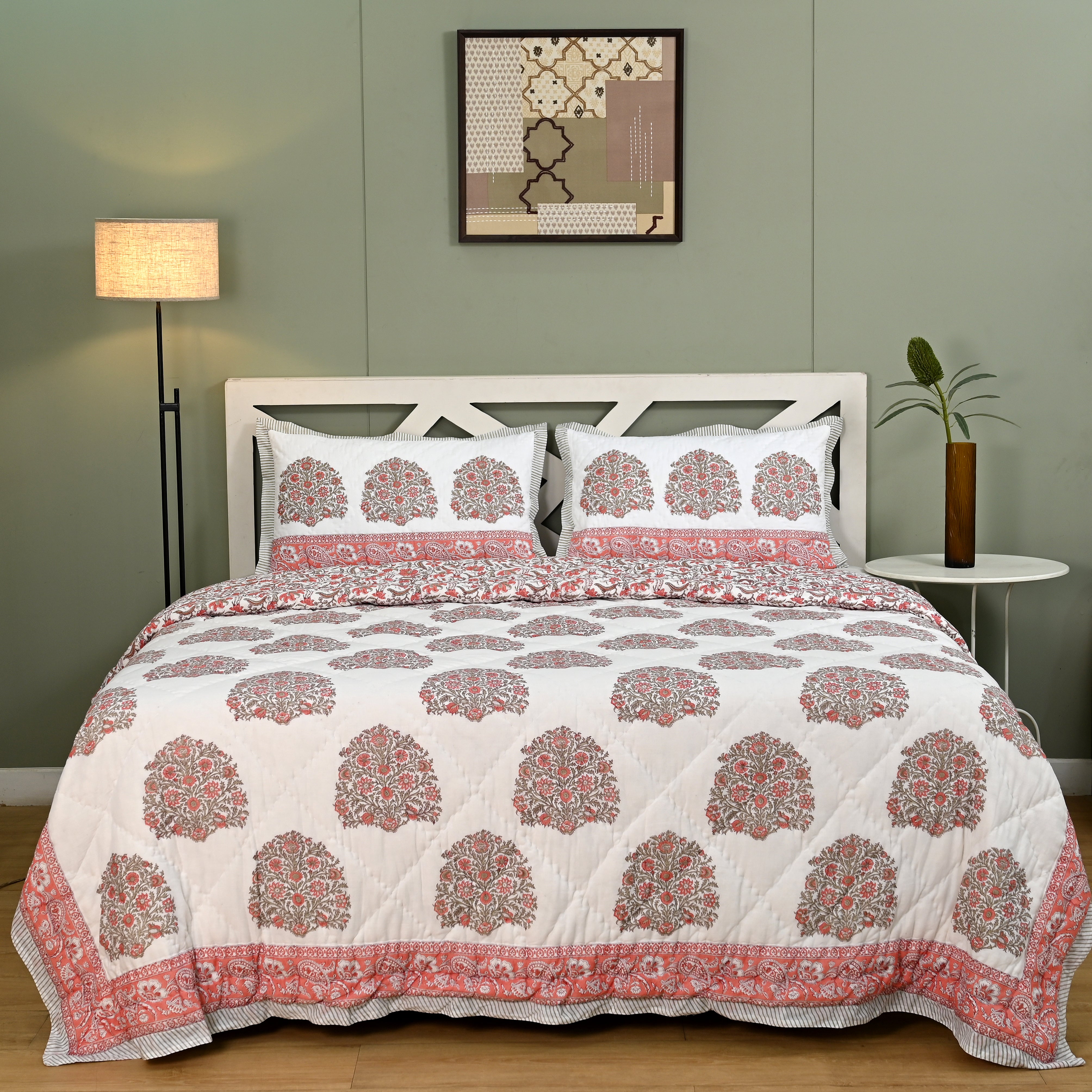 Rajmudra Premium Jaipur Reversible Quilt with pillow (2 & 3 Pc set)