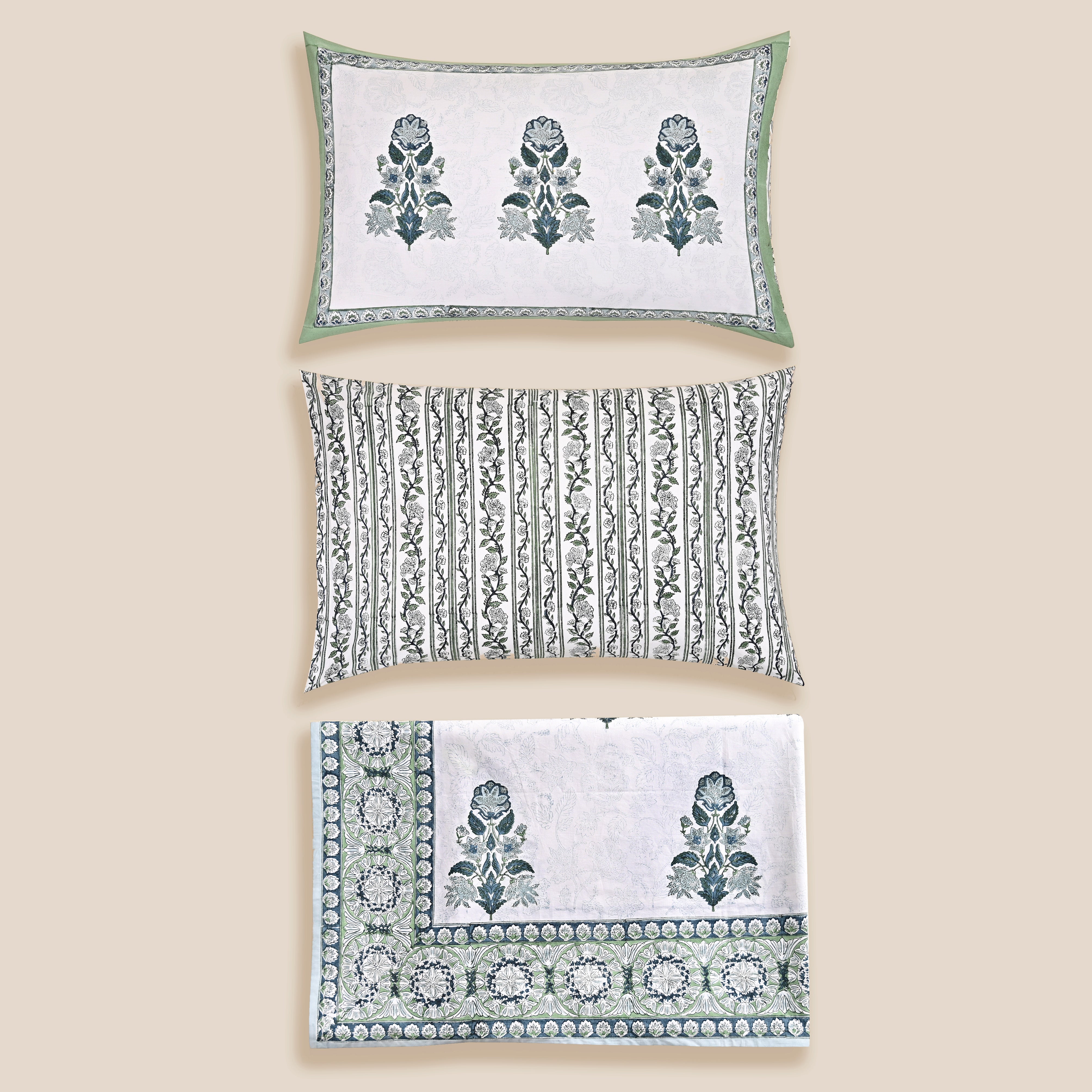 Hanami Buta Hand Block Printed Bed Sheet