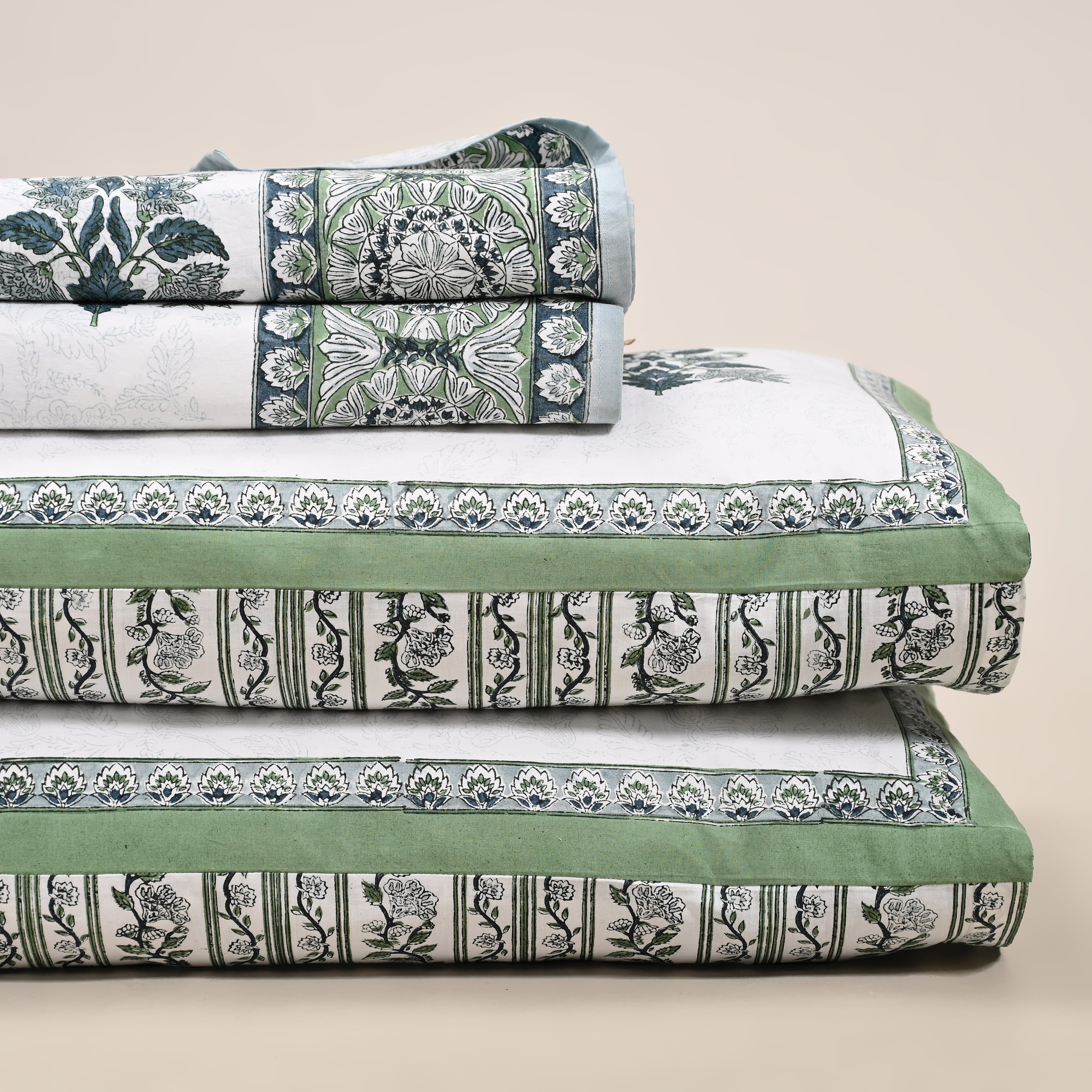 Hanami Buta Hand Block Printed Bed Sheet