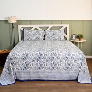 Euphoria Block Printed Bed Sheet with set of 2 Shams