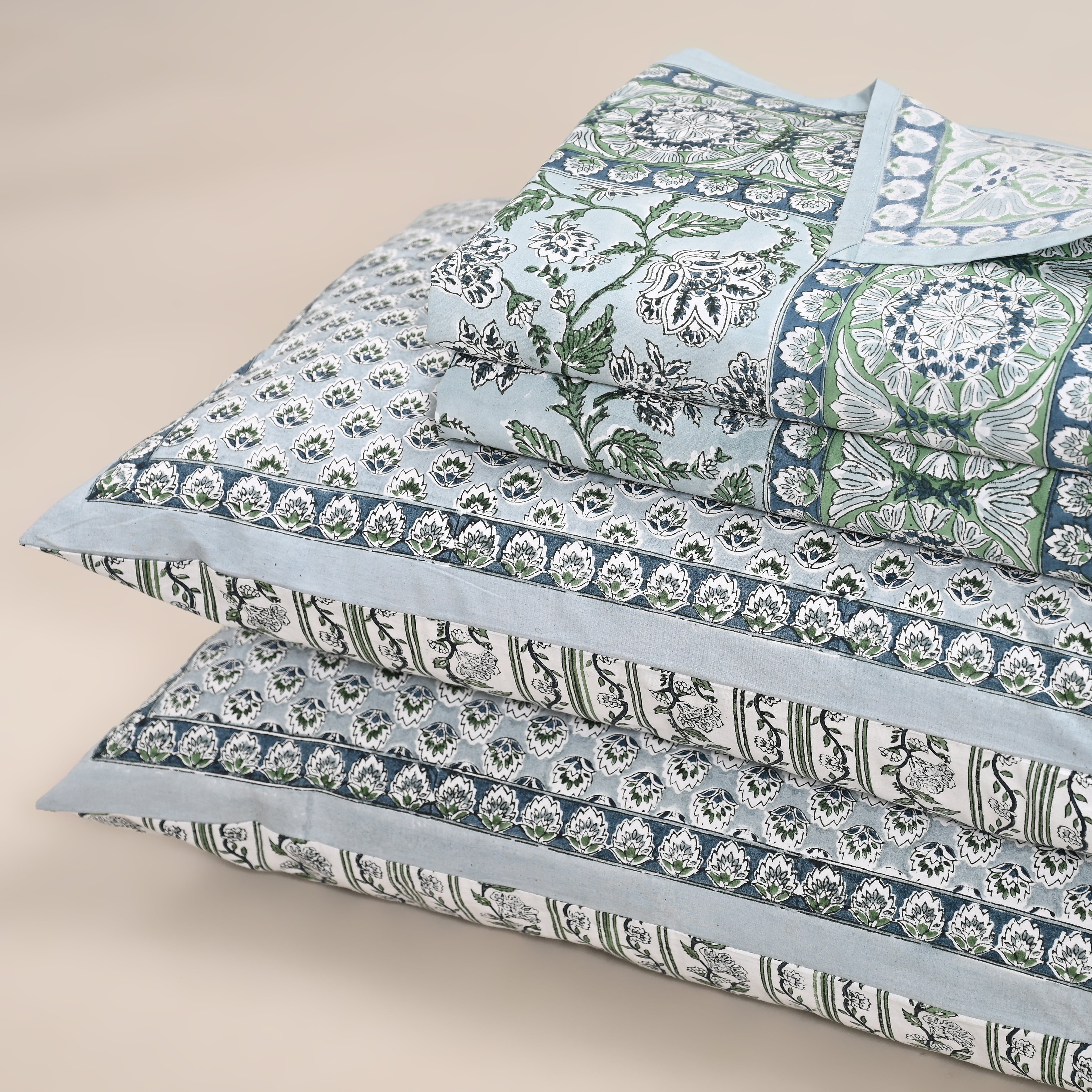 Hanami Jaal Hand Block Printed Bed Sheet