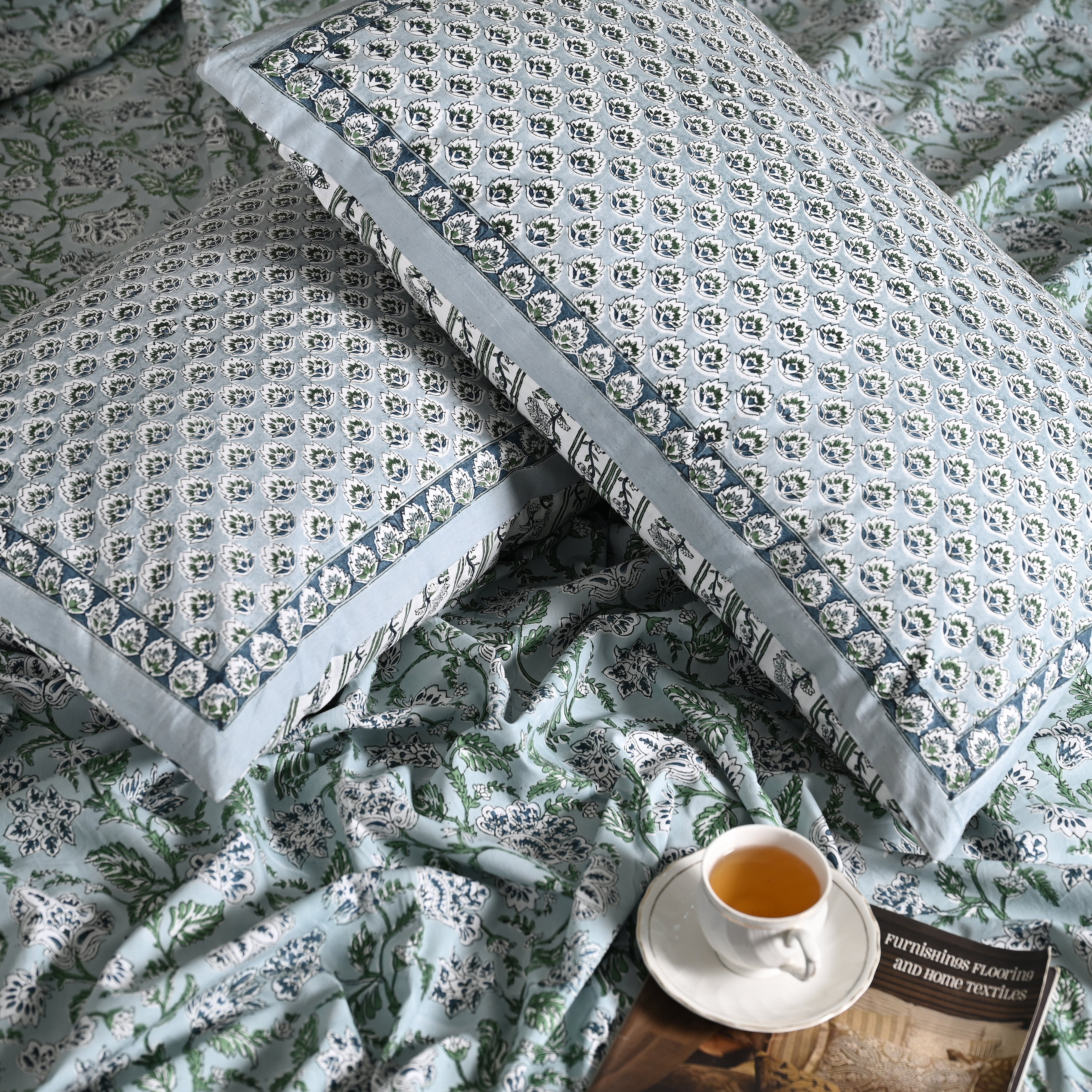 Hanami Jaal Hand Block Printed Bed Sheet