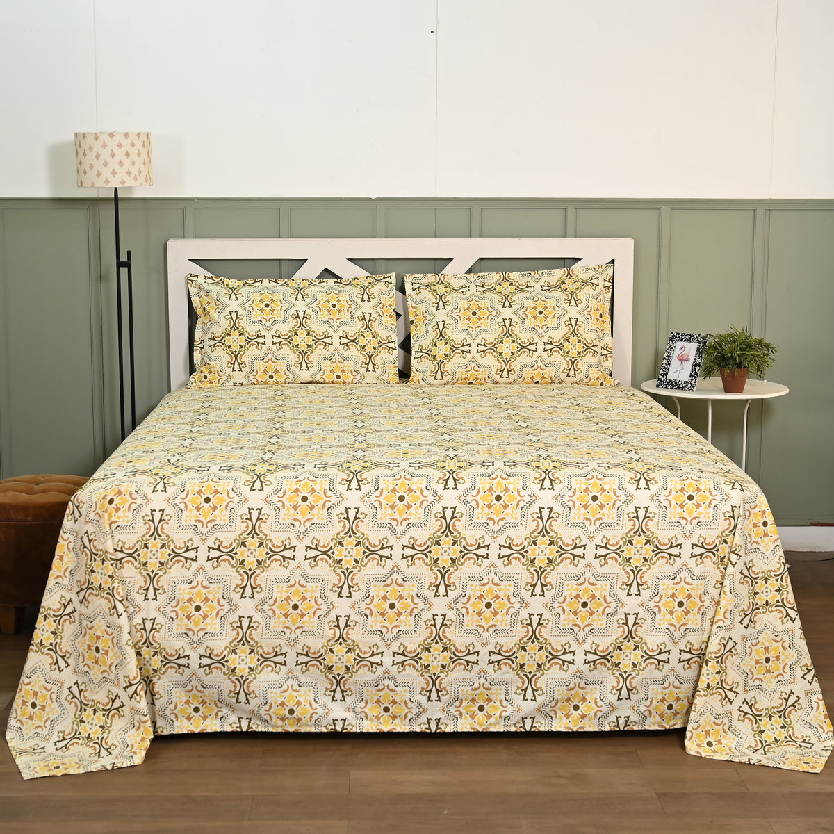 Fractalia King Size Cotton Bed Sheet Set