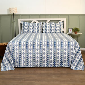 Rajvi Stria King Size Cotton Bed Sheet Set