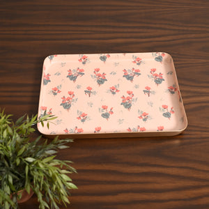 Floral Harmony  Set of Two Aluminium Trays
