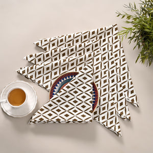 Terra Rhombus Block Printed Napkin