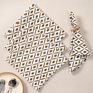 Terra Rhombus Block Printed Napkin
