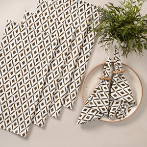 Terra Rhombus Block Printed Napkin