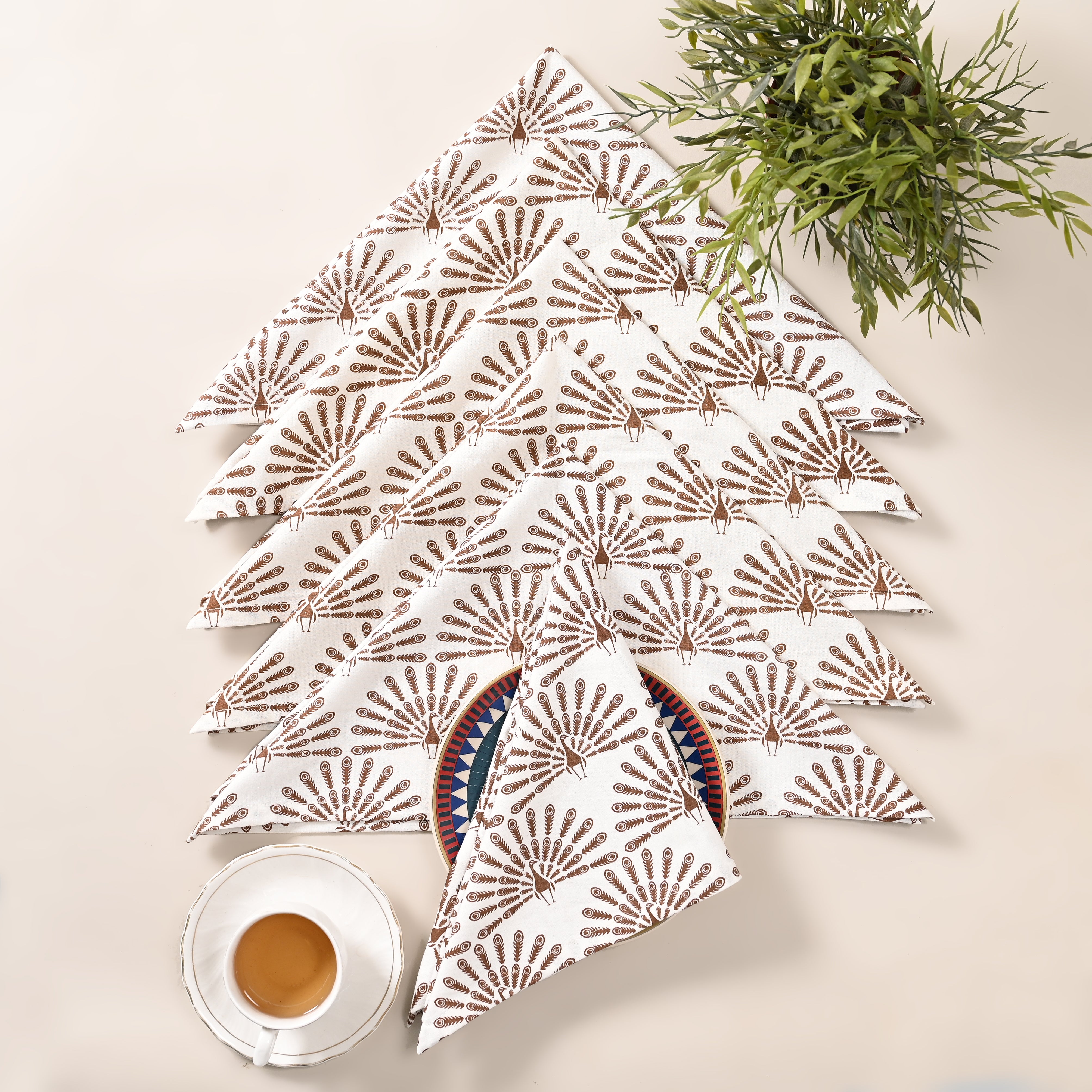 Mayura Rhombus Block Printed Napkin