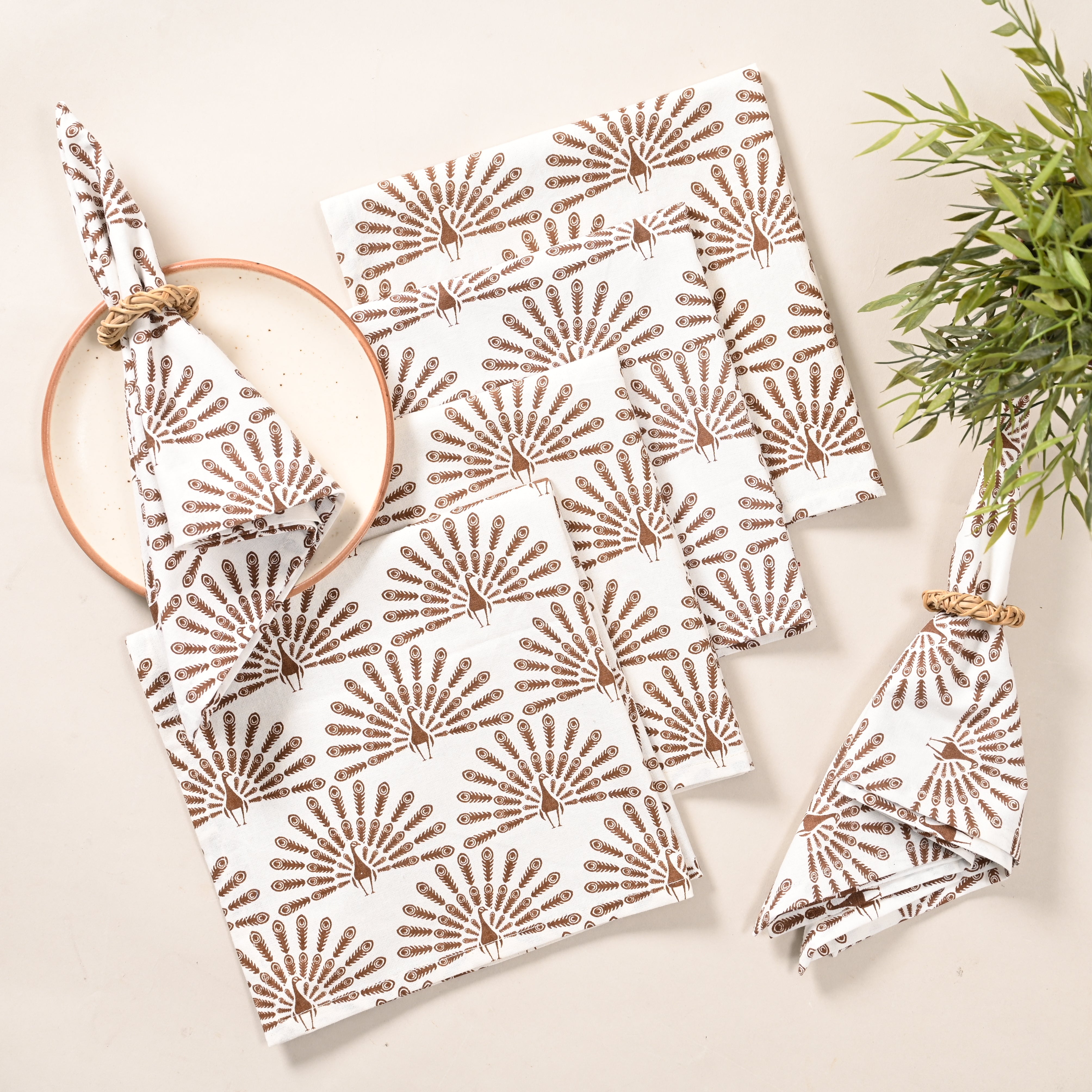 Mayura Rhombus Block Printed Napkin