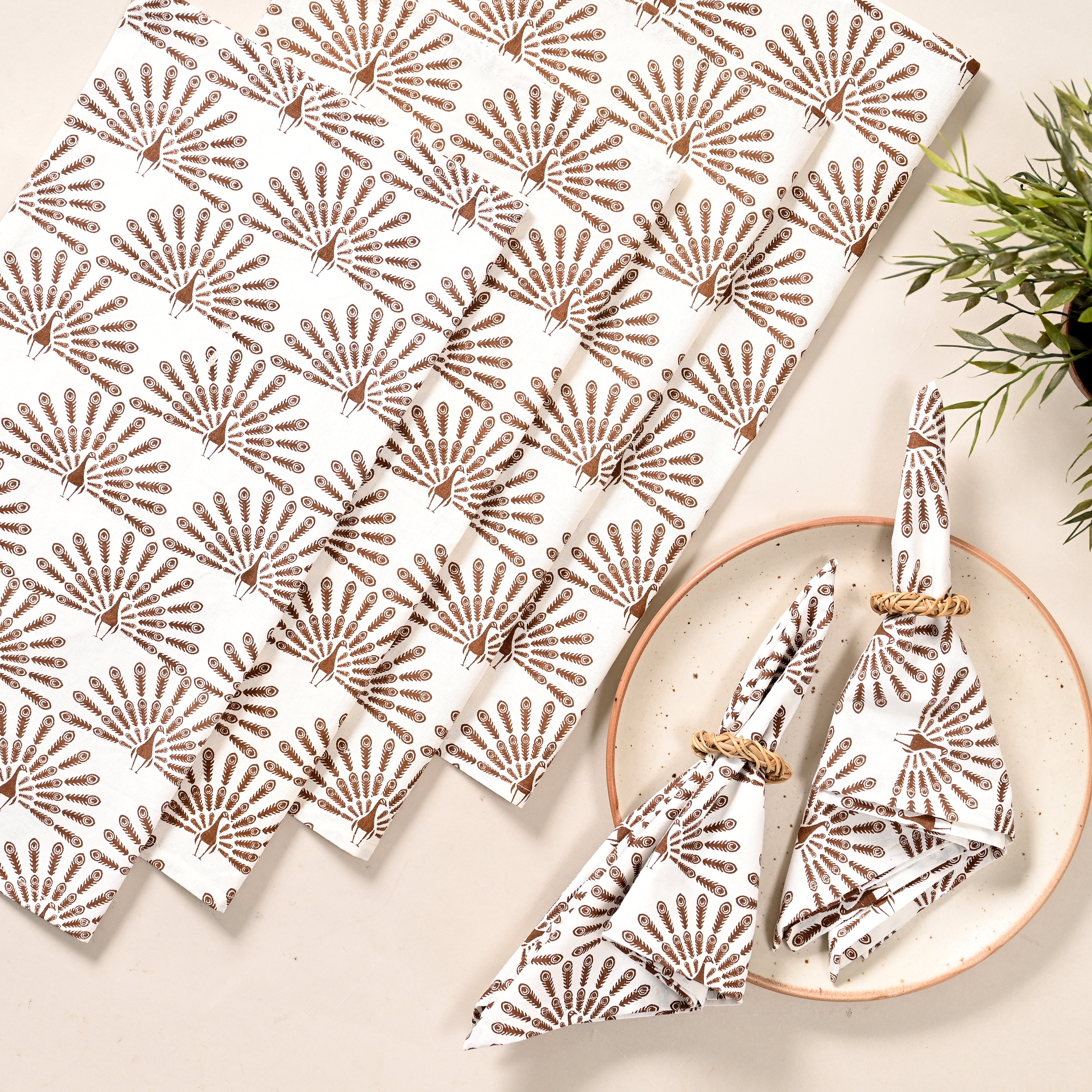 Mayura Rhombus Block Printed Napkin